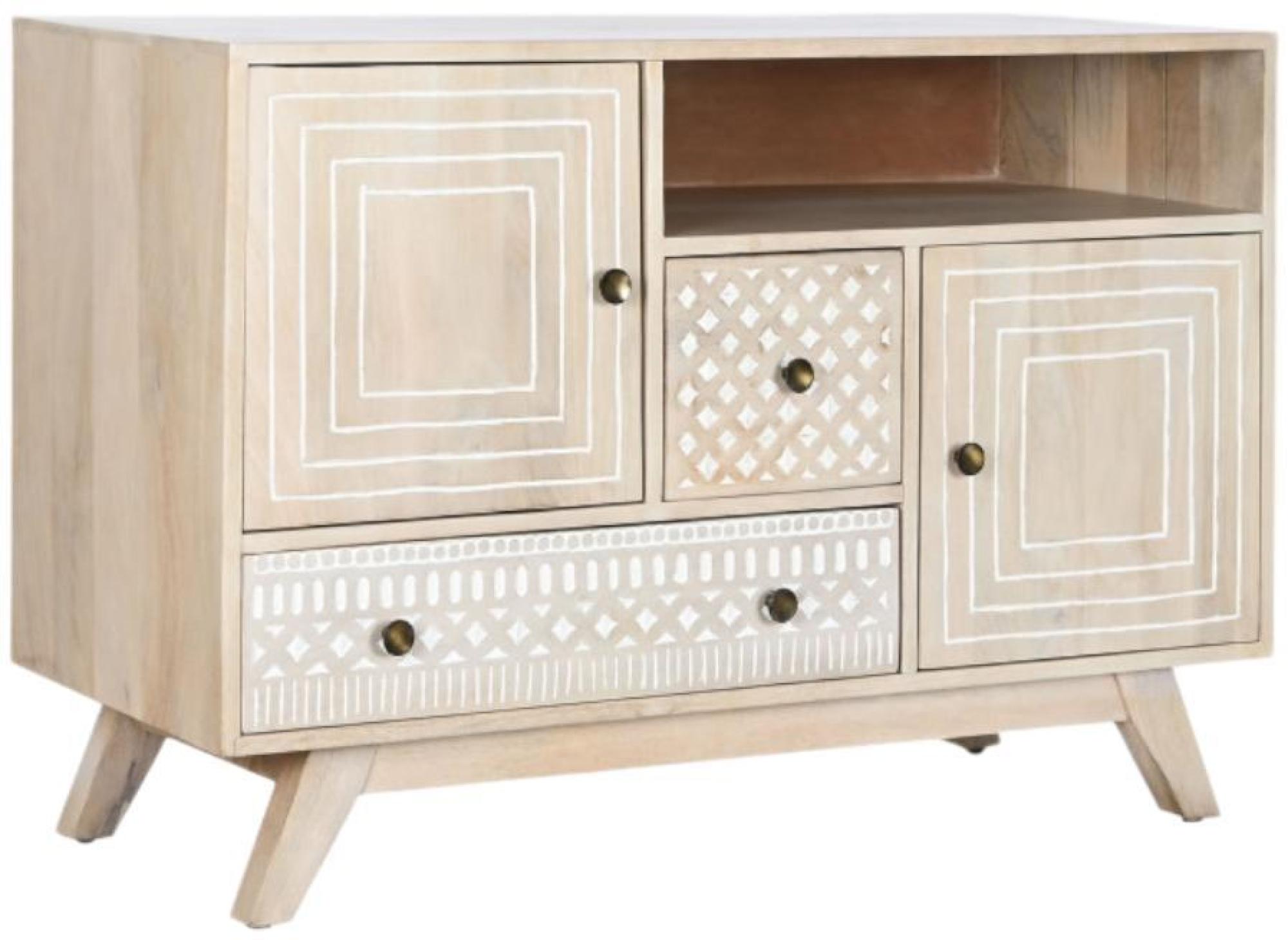 Product photograph of Modern White Mango Wood 115cm Small Sideboard - 2 Doors from Choice Furniture Superstore.