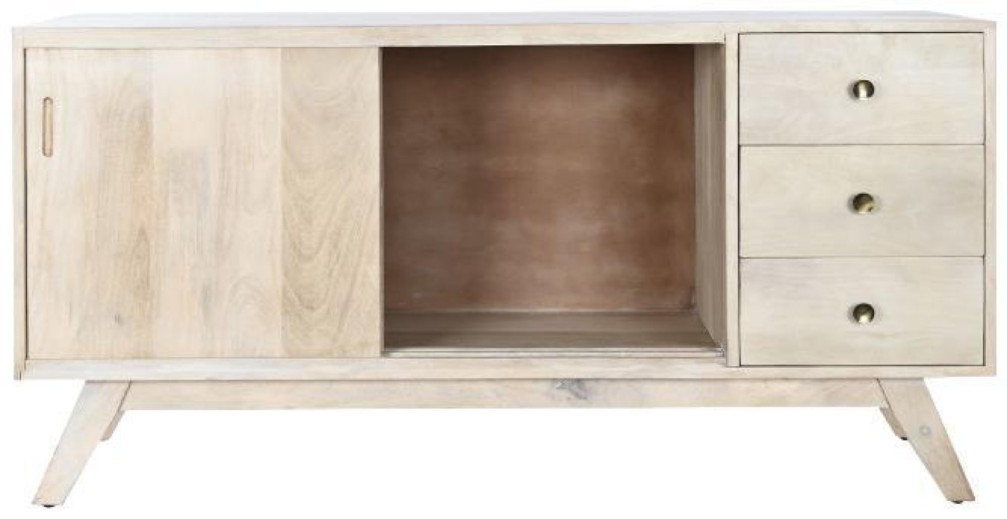 Product photograph of Modern White Mango Wood 145cm Medium Sideboard - 2 Doors from Choice Furniture Superstore.