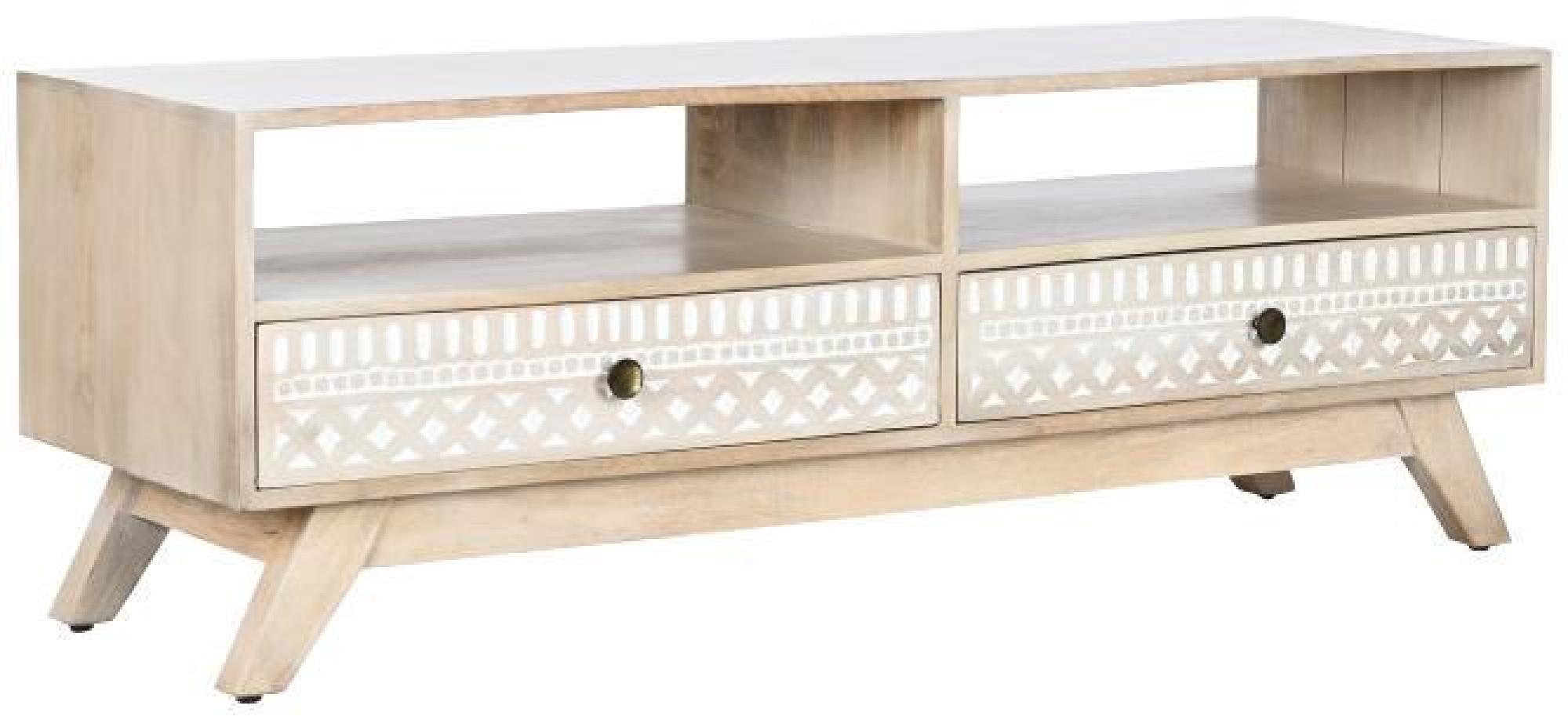 Product photograph of Boho White Mango Wood 130cm Tv Unit from Choice Furniture Superstore.