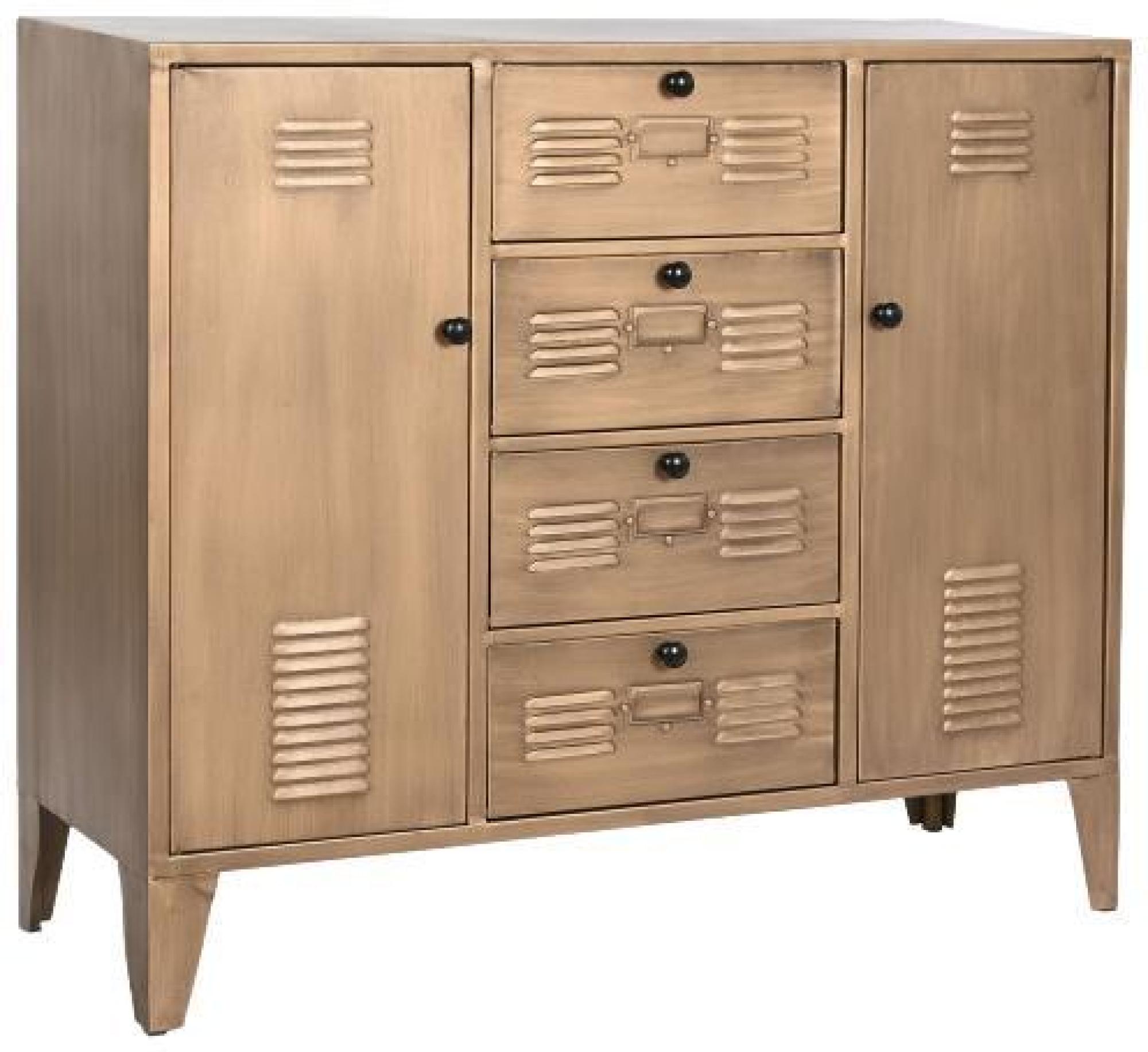 Product photograph of Tropical Golden Metal 100cm Small Sideboard - 2 Doors from Choice Furniture Superstore.