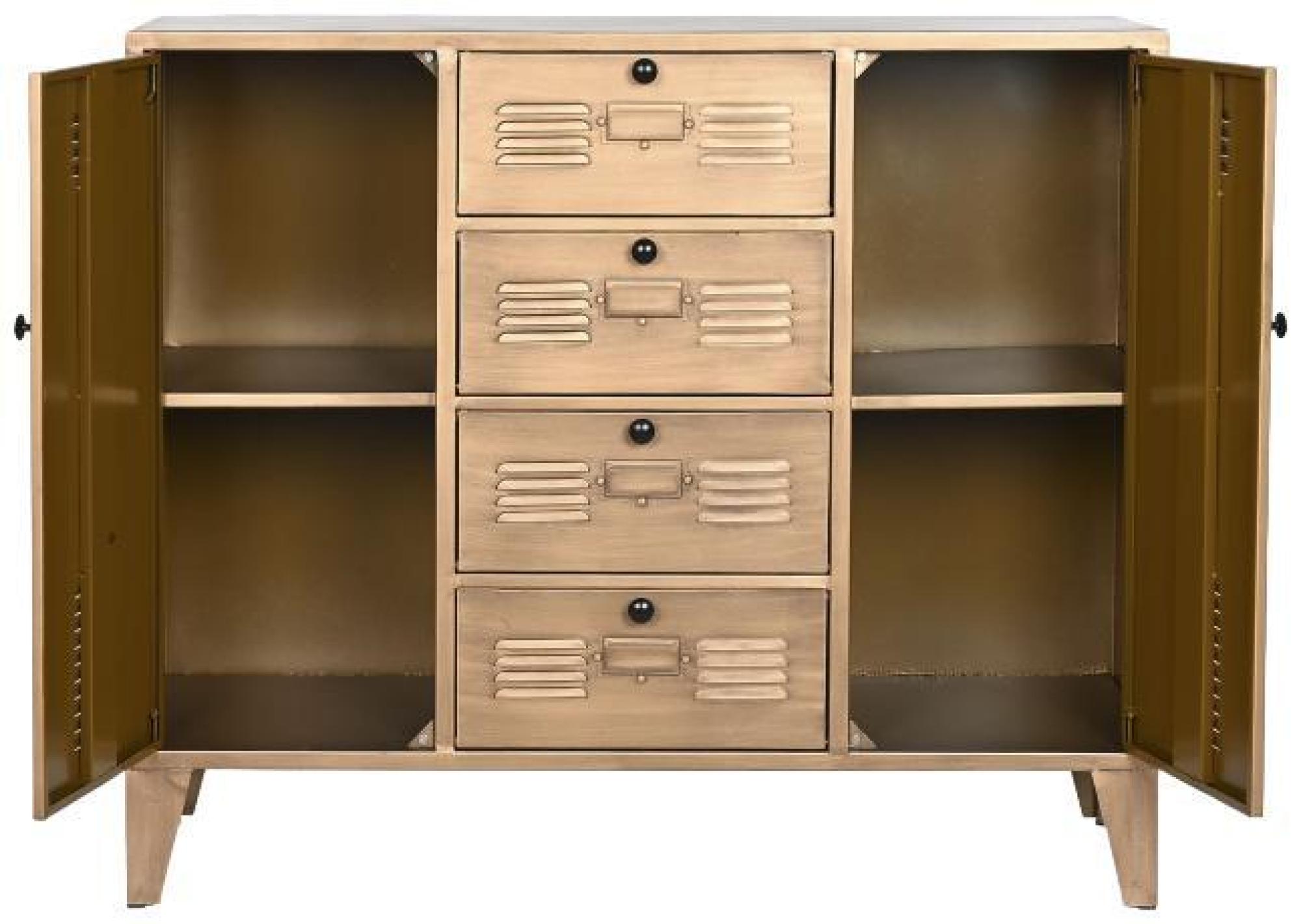 Product photograph of Tropical Golden Metal 100cm Small Sideboard - 2 Doors from Choice Furniture Superstore.