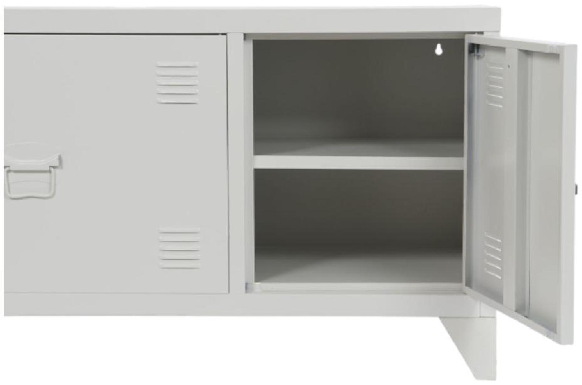 Product photograph of Sirsa White Metal 120cm Tv Unit from Choice Furniture Superstore.