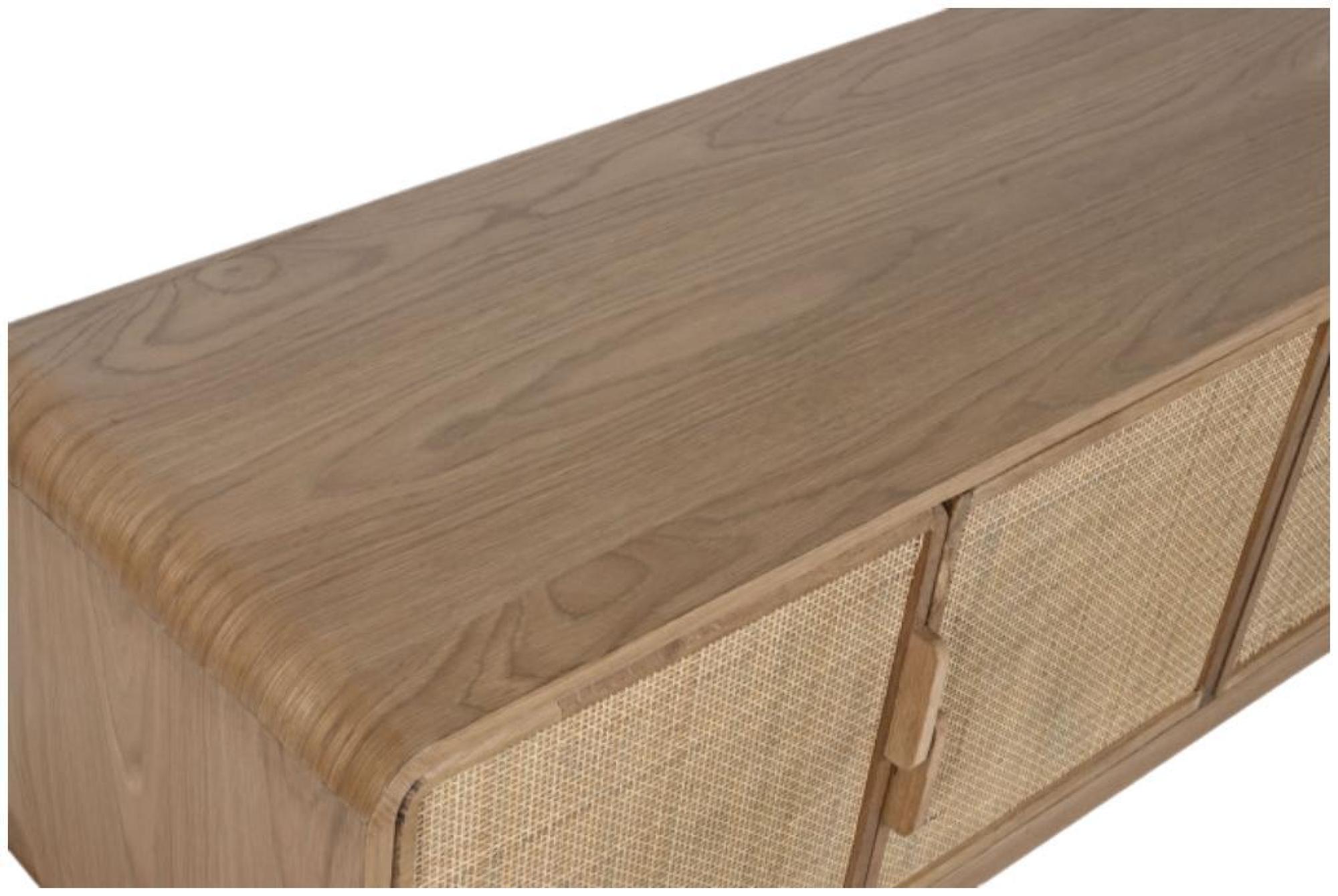 Product photograph of Natural Oak And Rattan Tv Unit from Choice Furniture Superstore.