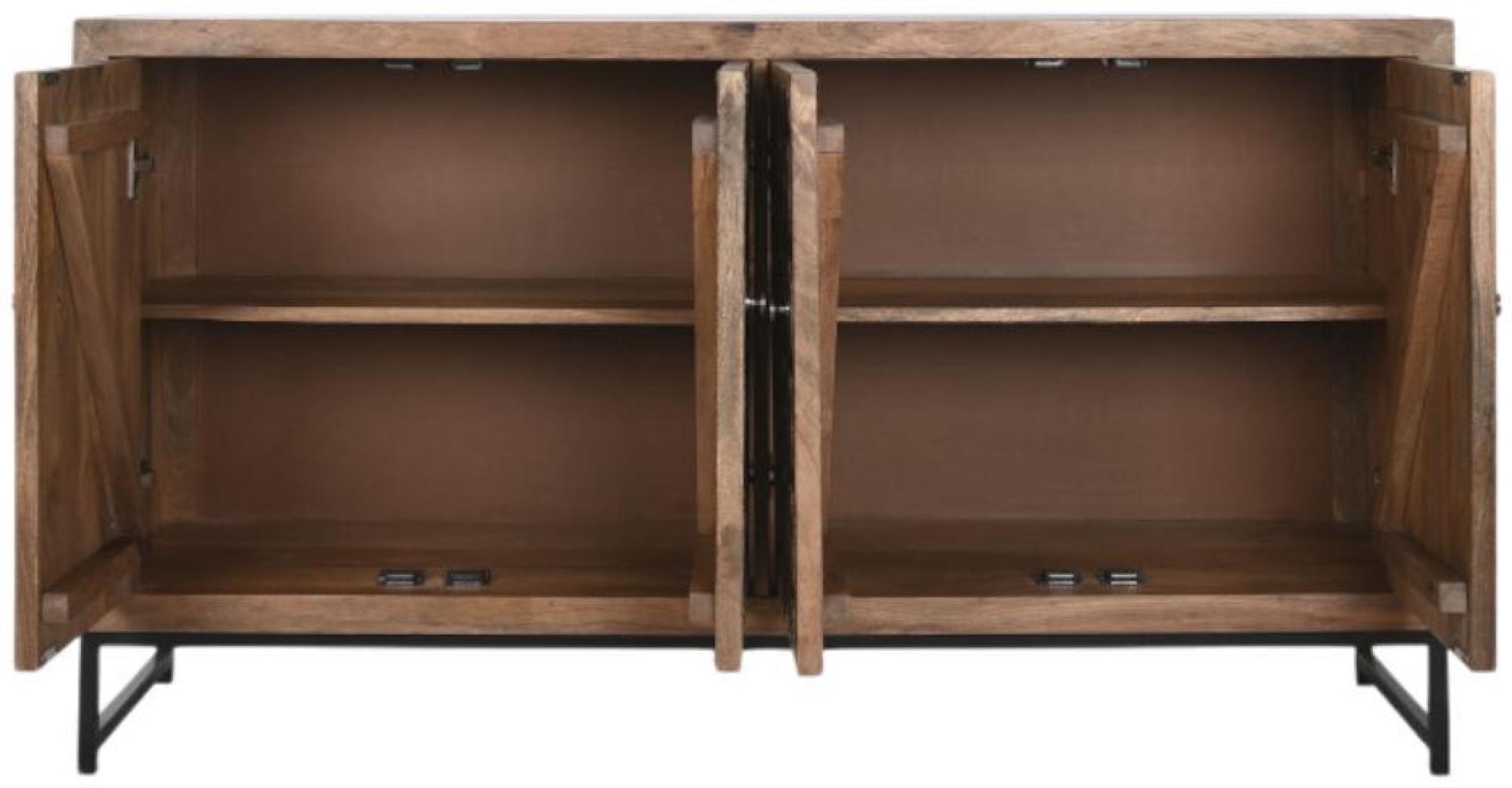 Product photograph of Oakley Mango Wood And Mirrored 150cm Medium 4 Door Sideboard from Choice Furniture Superstore.