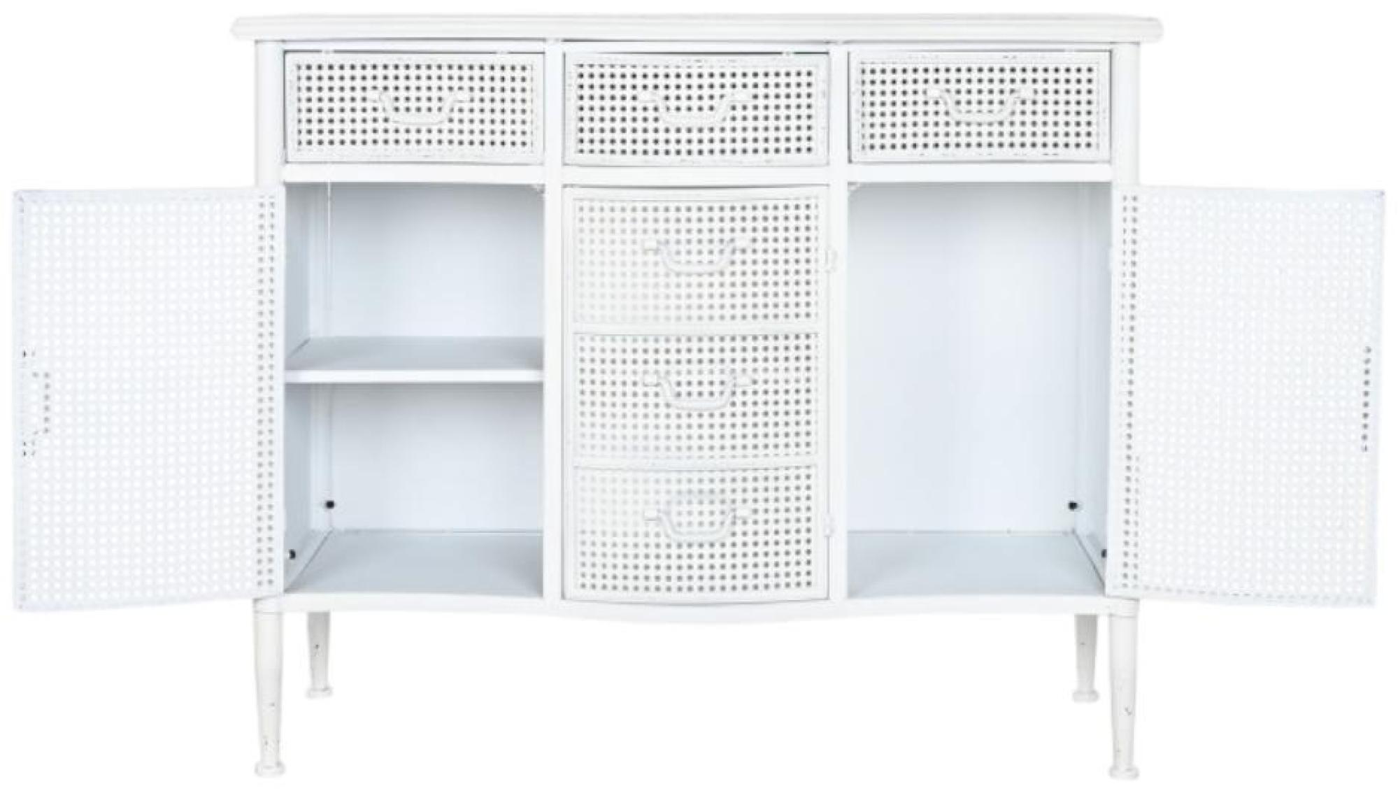 Product photograph of Indian White Metal Small Sideboard - 2 Doors from Choice Furniture Superstore.