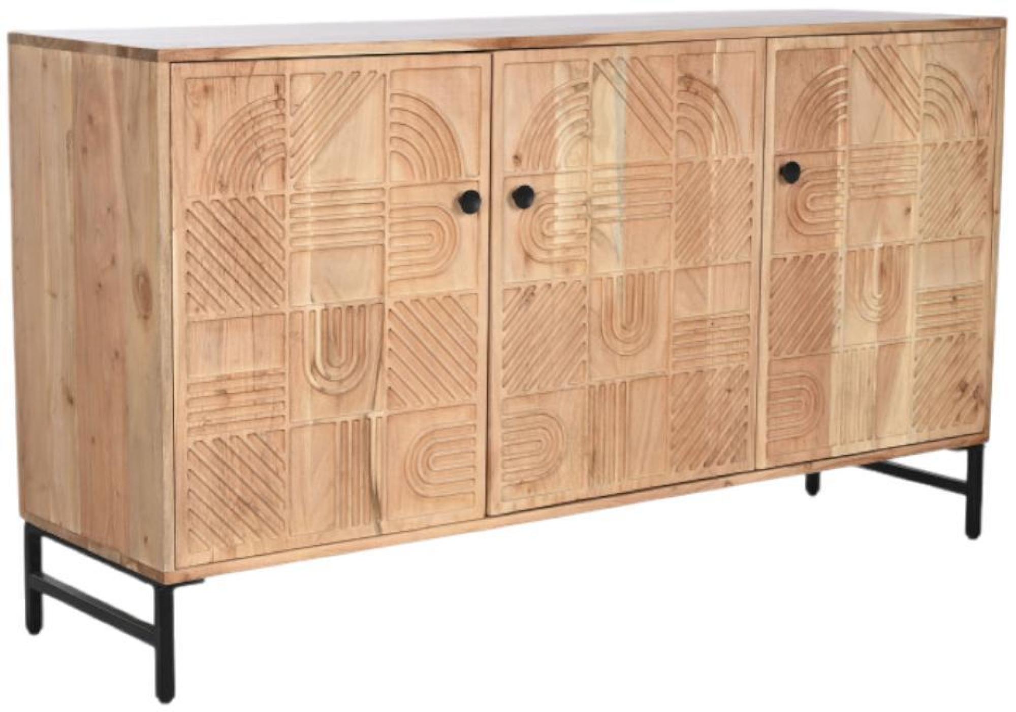 Product photograph of African Brown Acacia Wood 145cm Medium Buffet Sideboard - 3 Doors from Choice Furniture Superstore.