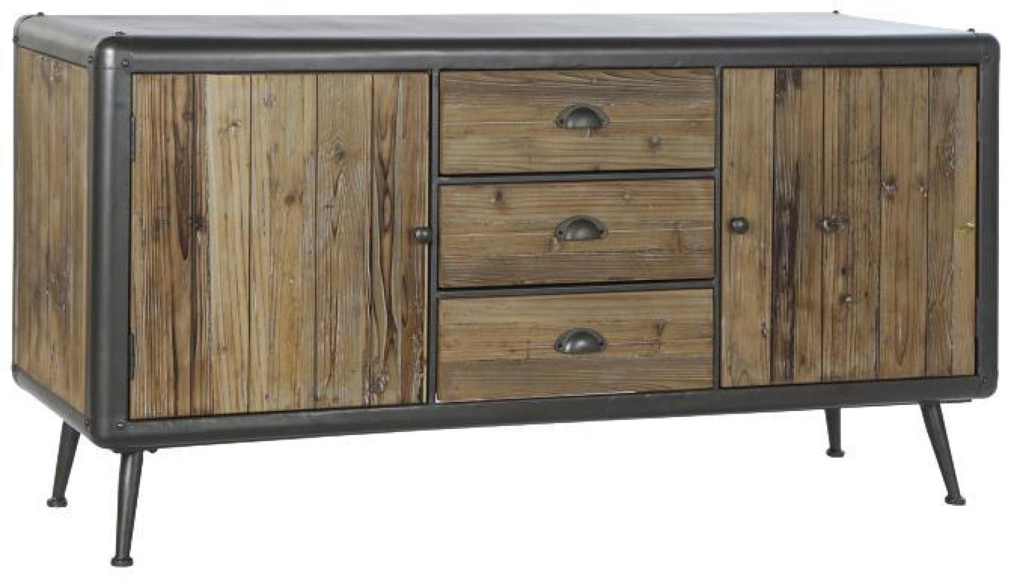 Product photograph of Oriental Natural Wood And Metal Medium Sideboard - 2 Doors from Choice Furniture Superstore.