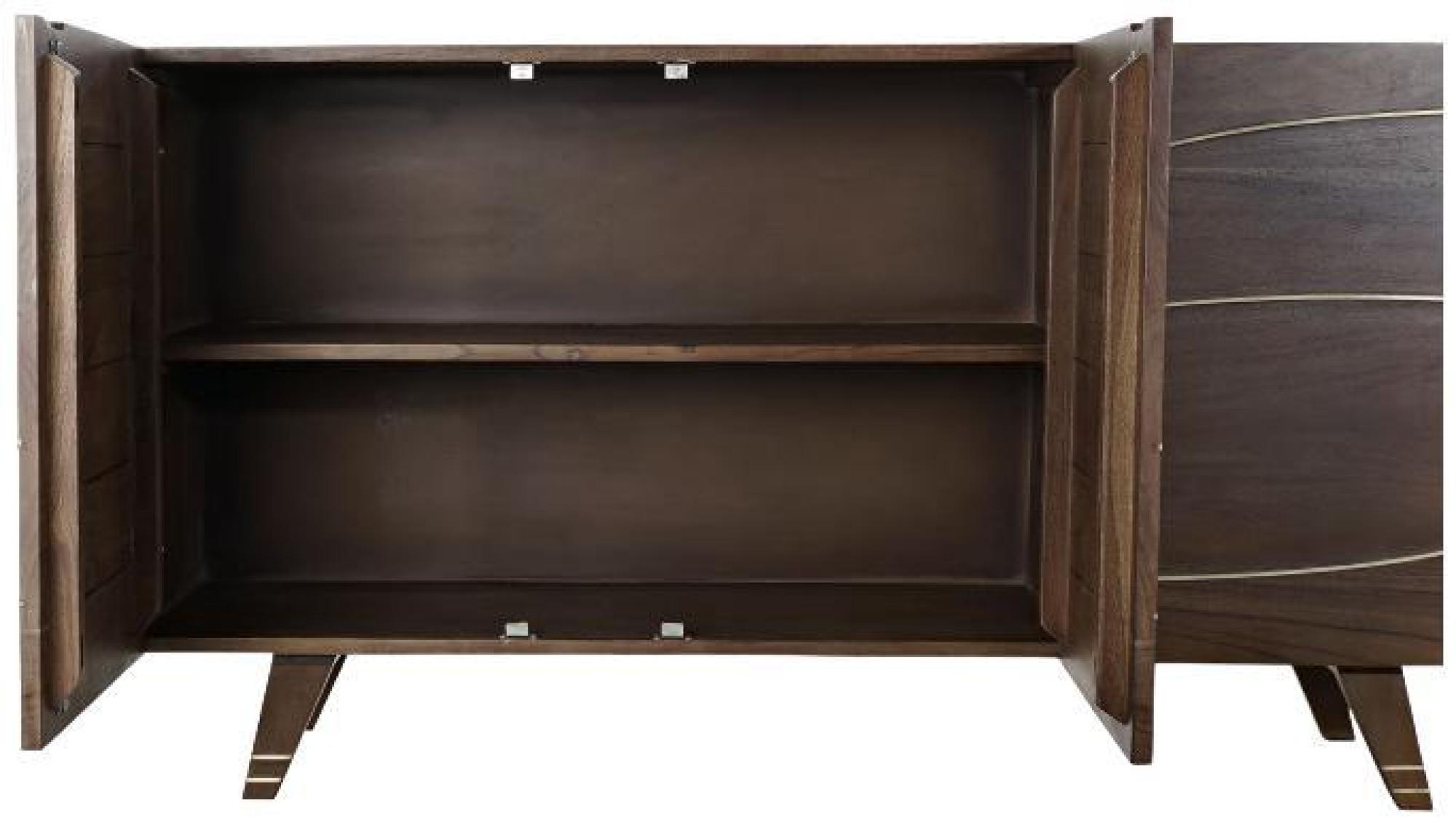 Product photograph of Antique Dark Brown Acacia Wood 145cm Medium Sideboard - 3 Doors from Choice Furniture Superstore.