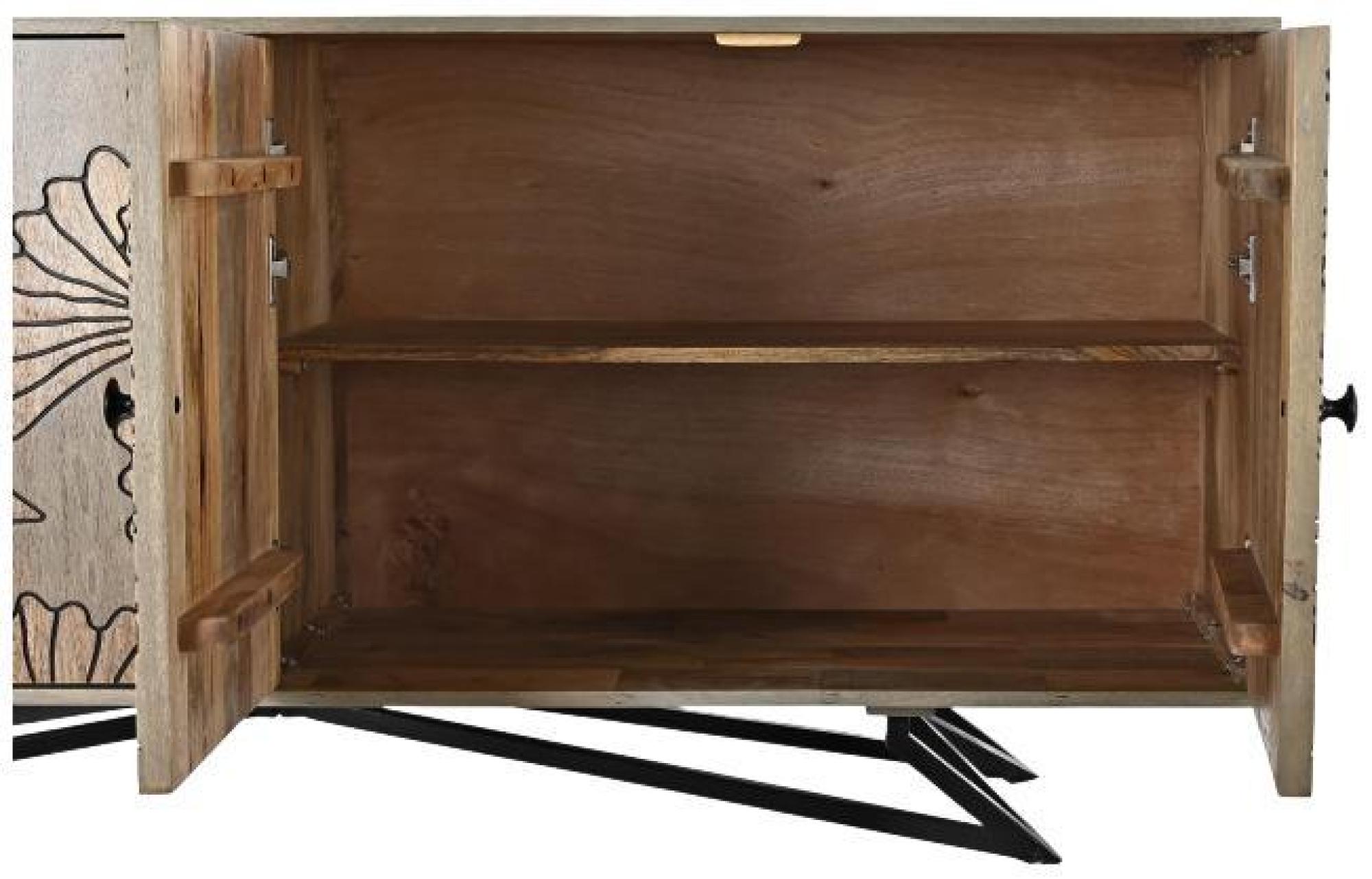 Product photograph of Oriental Grey Mango Wood Large Sideboard - 4 Doors from Choice Furniture Superstore.