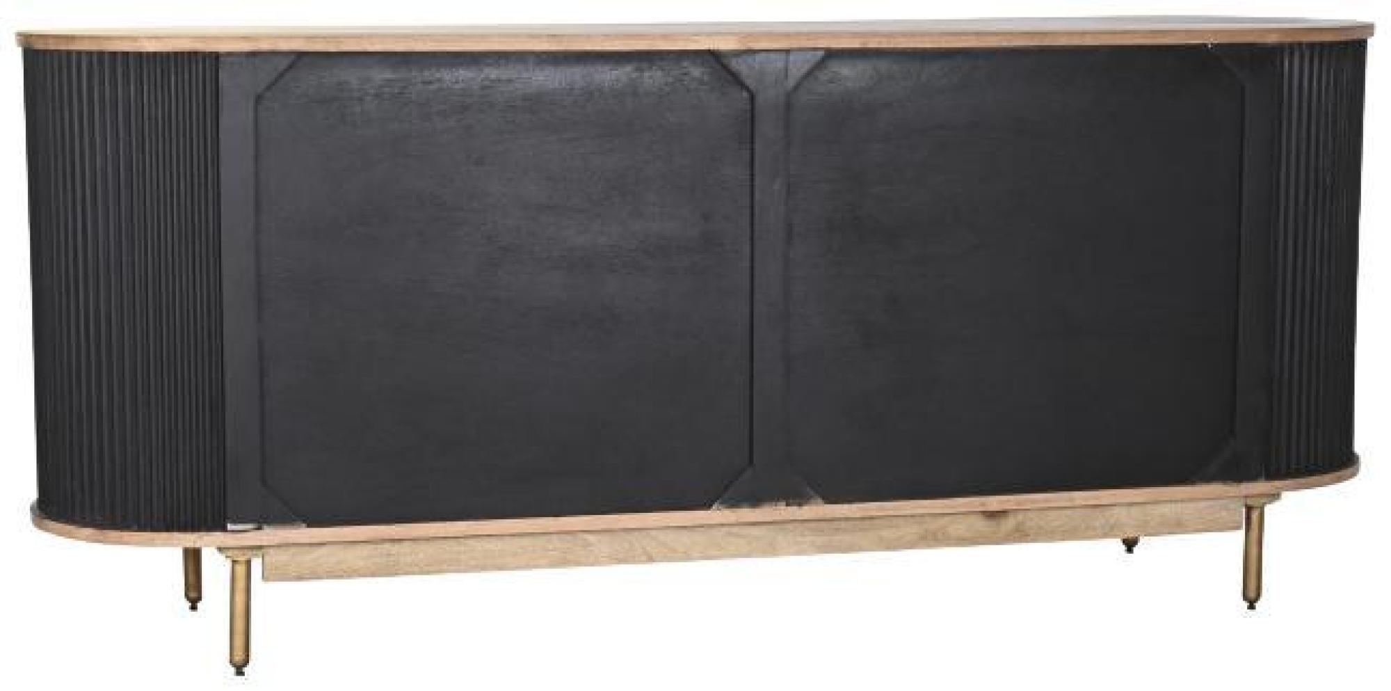 Product photograph of Black Mango Wood And Oak Large Sideboard - 3 Doors from Choice Furniture Superstore.