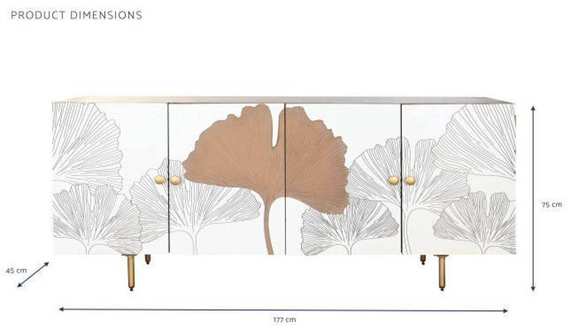 Product photograph of White Mango Wood Large Sideboard - 4 Doors from Choice Furniture Superstore.