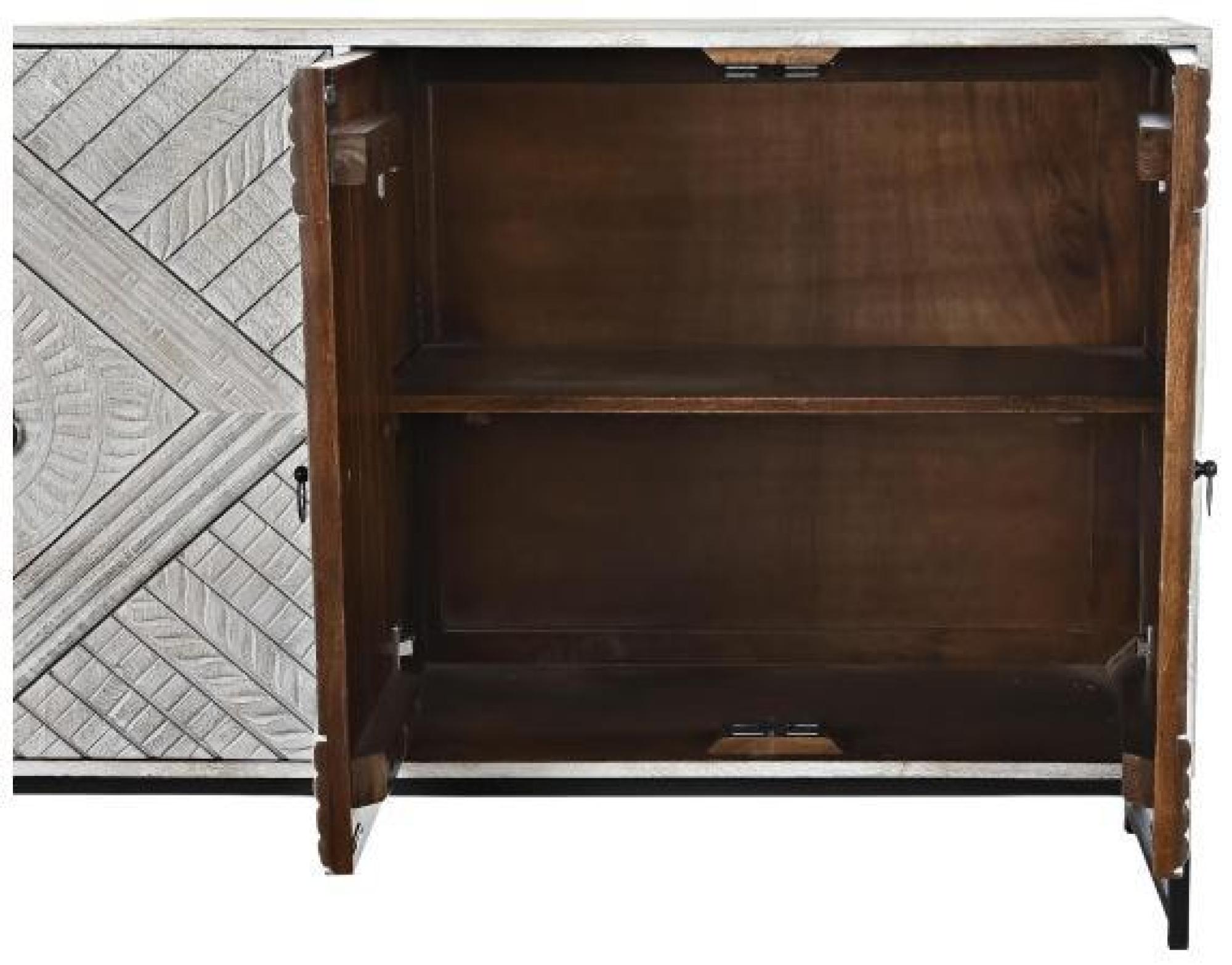 Product photograph of Modern White Mango Wood 155cm Medium Buffet Sideboard - 4 Doors from Choice Furniture Superstore.