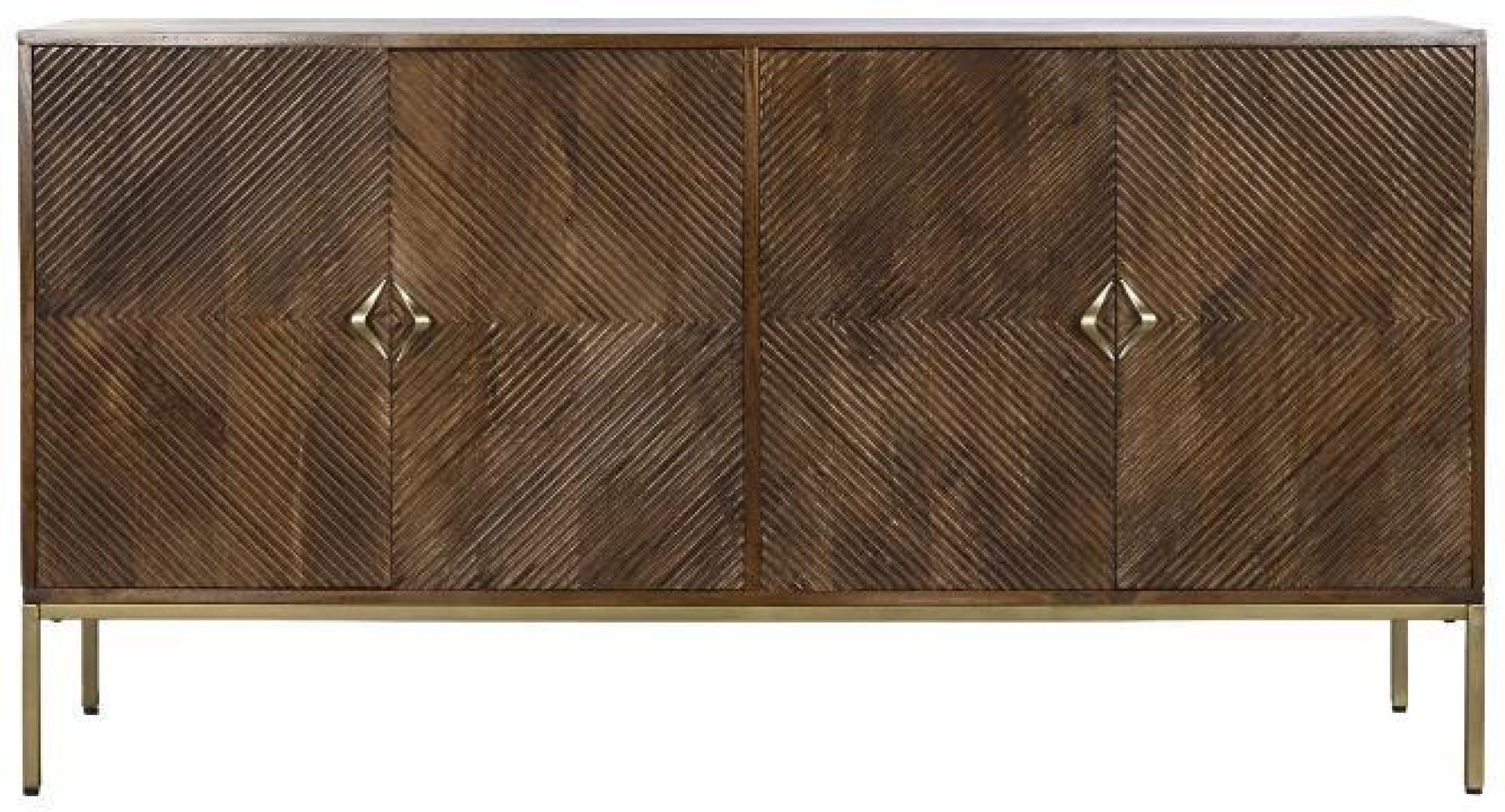 Product photograph of Brown Mango Wood 170cm Large 4 Door Sideboard from Choice Furniture Superstore.