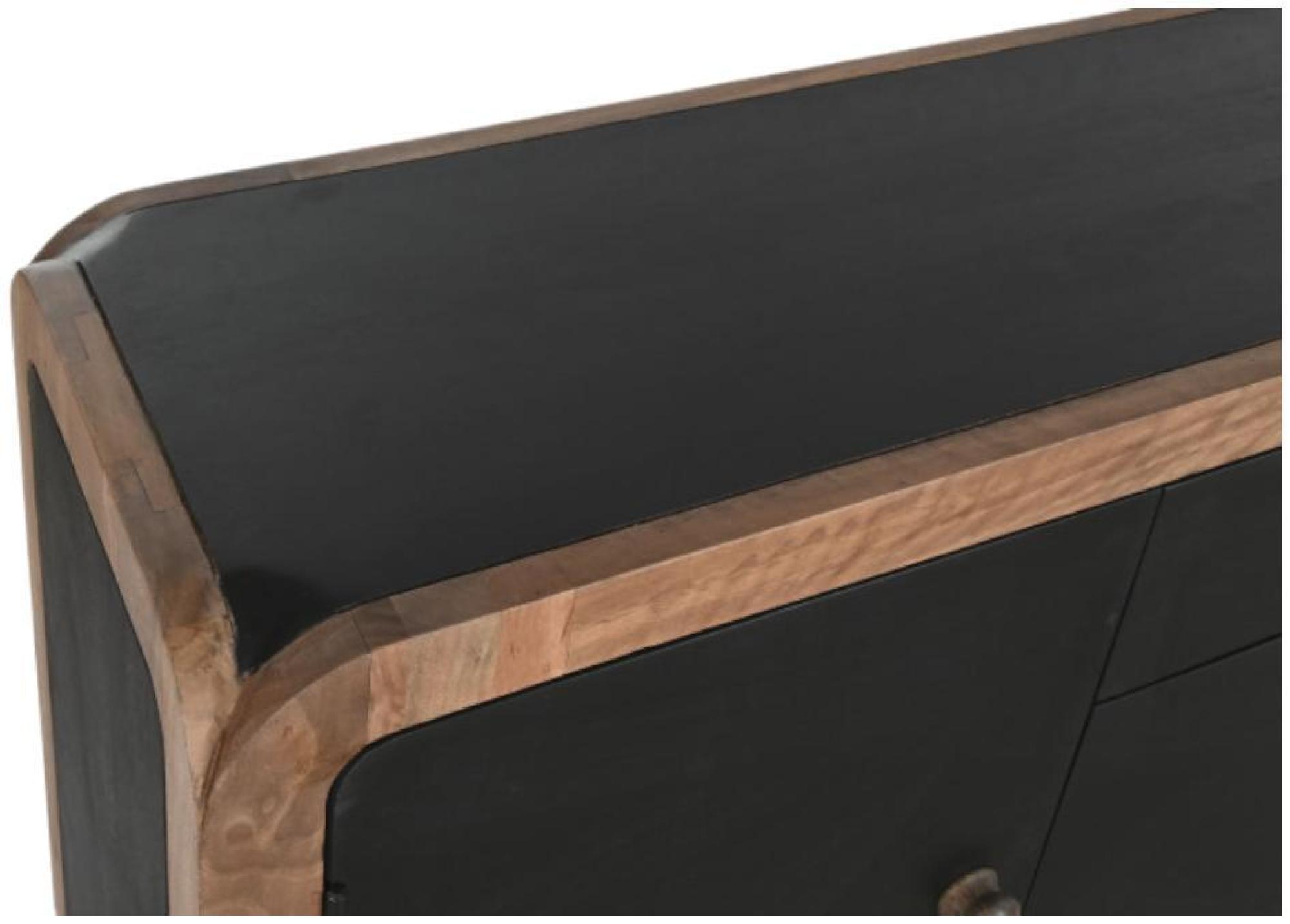 Product photograph of Balinese Black Wooden Large Buffet Sideboard - 4 Doors from Choice Furniture Superstore.