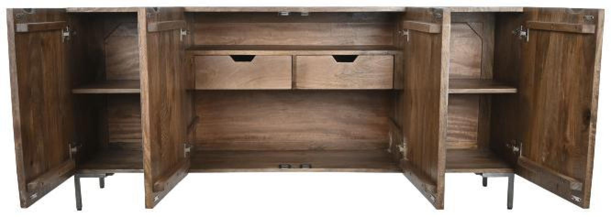 Product photograph of Modern Dark Brown Mango Wood 180cm Large Buffet Sideboard - 4 Doors from Choice Furniture Superstore.