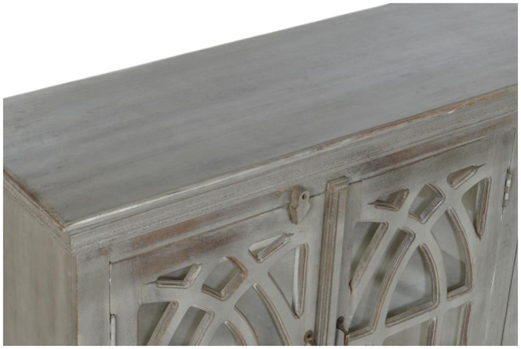 Product photograph of Romantic Grey Wooden Extra Large Buffet Sideboard - 4 Doors from Choice Furniture Superstore.