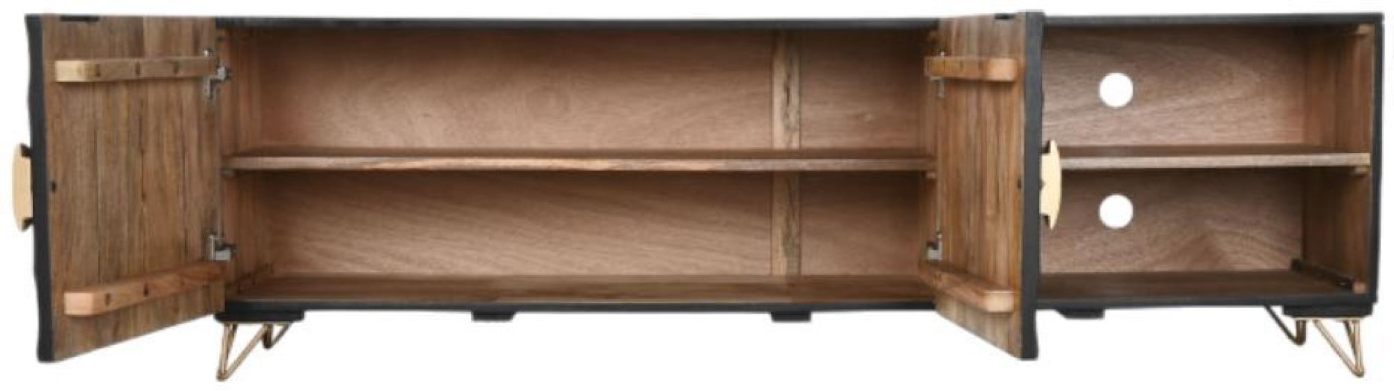 Product photograph of Detroit Black Gold Solid Mango Wood 160cm Tv Unit from Choice Furniture Superstore.