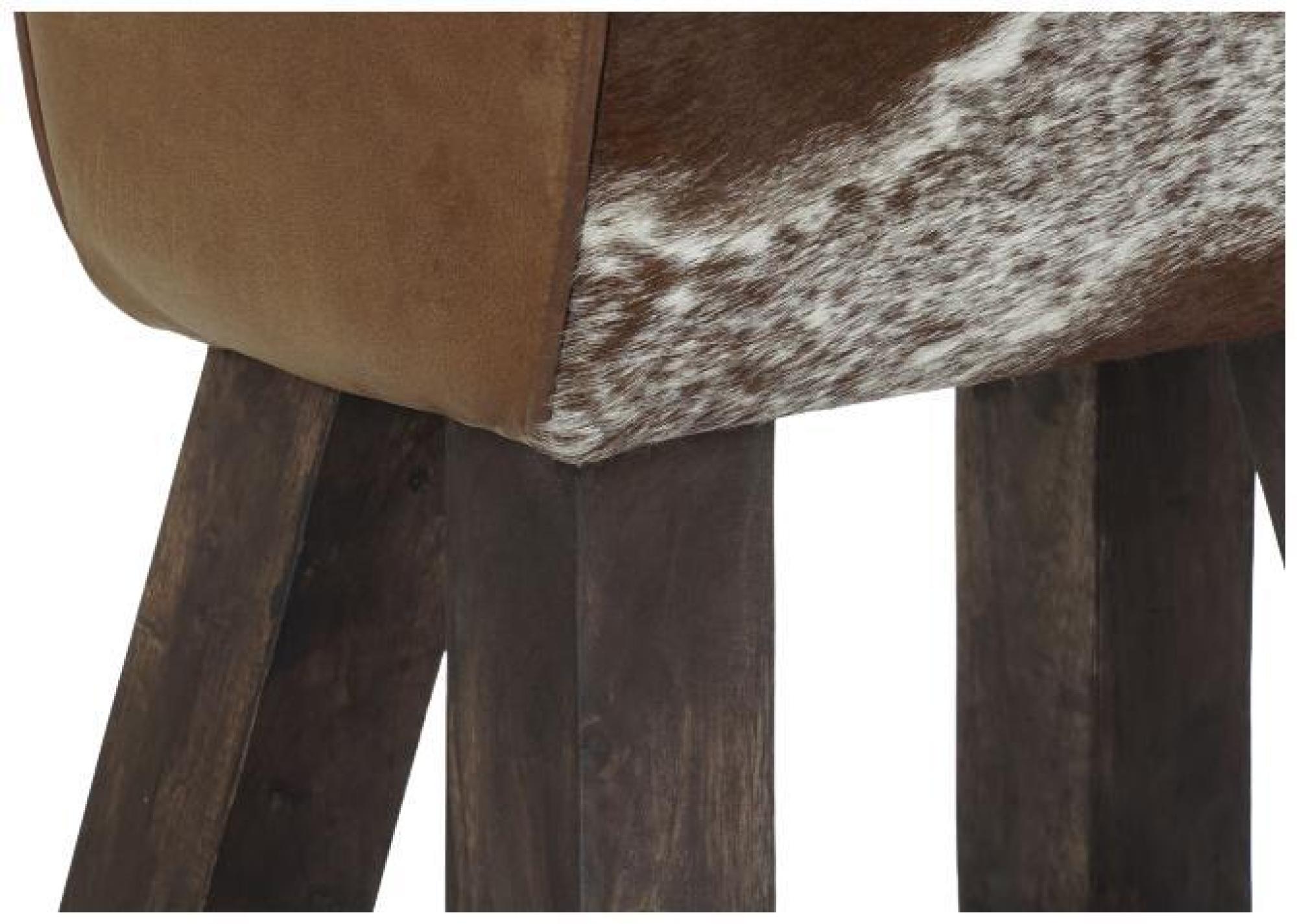 Product photograph of Brown And White Leather Stool from Choice Furniture Superstore.
