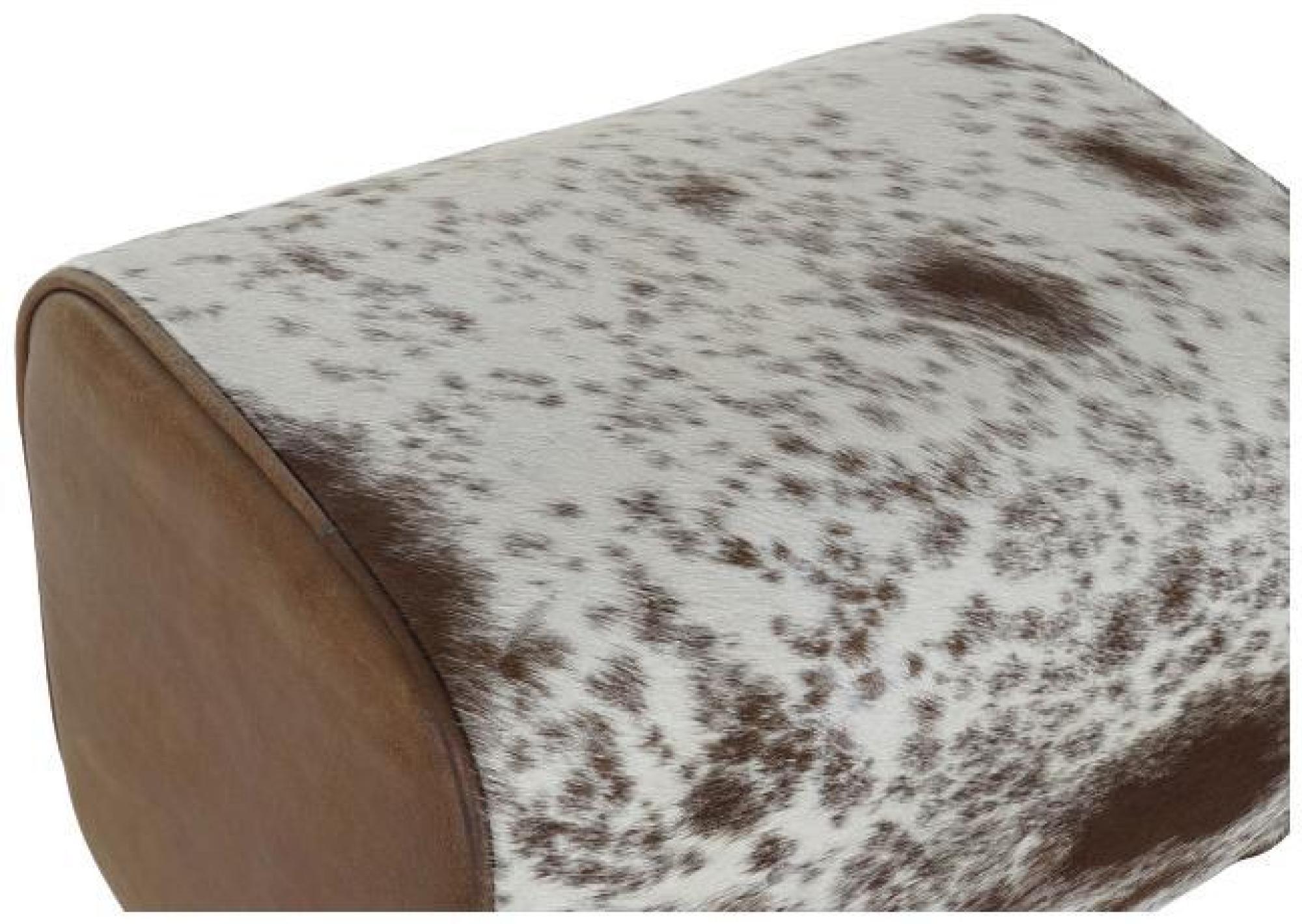 Product photograph of Brown And White Leather Stool from Choice Furniture Superstore.