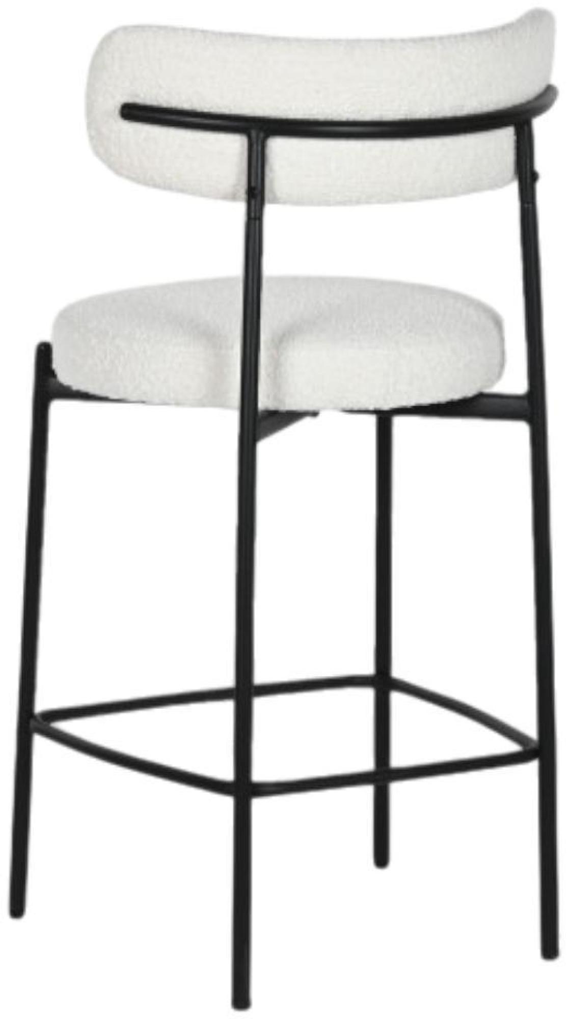 Product photograph of 2 X Scandi White Boucle Fabric Barstool With Scoop Back from Choice Furniture Superstore.