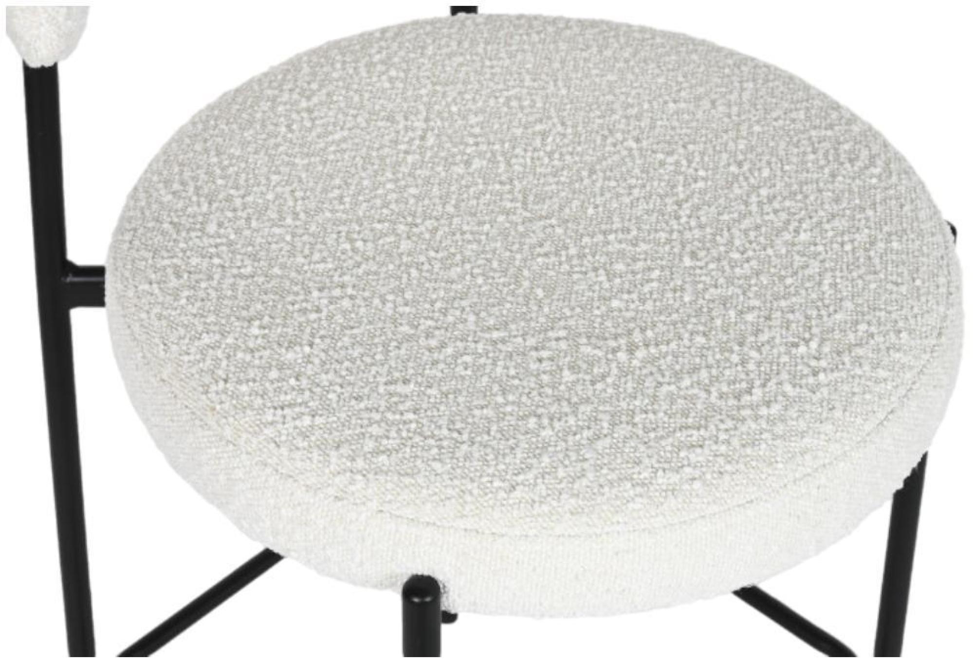 Product photograph of 2 X Scandi White Boucle Fabric Barstool With Scoop Back from Choice Furniture Superstore.