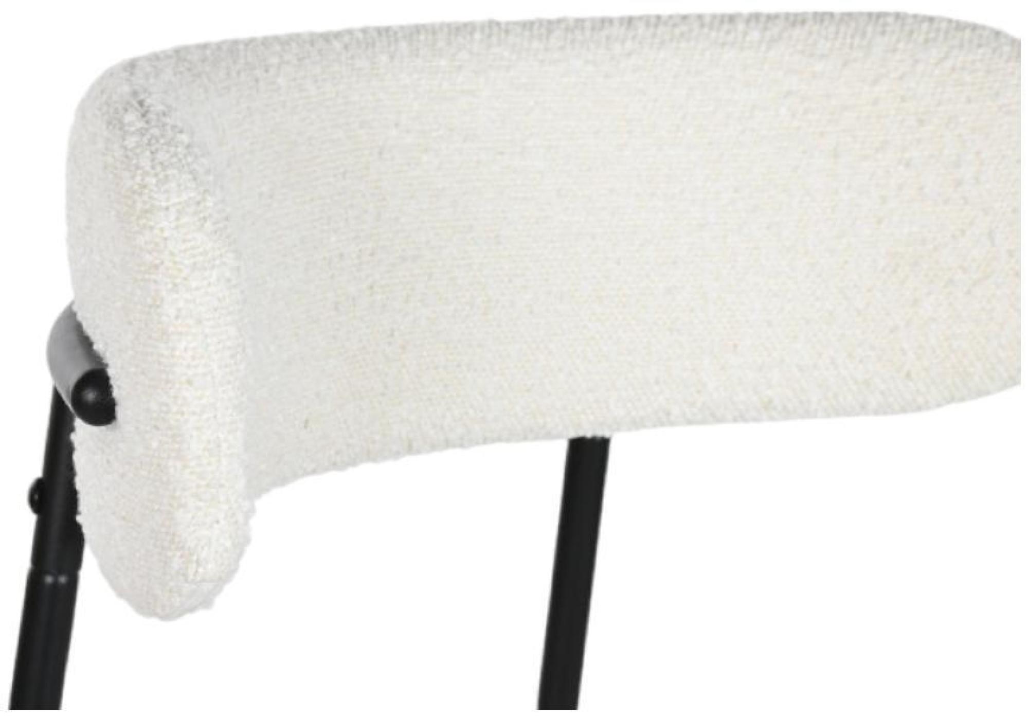 Product photograph of 2 X Scandi White Boucle Fabric Barstool With Scoop Back from Choice Furniture Superstore.