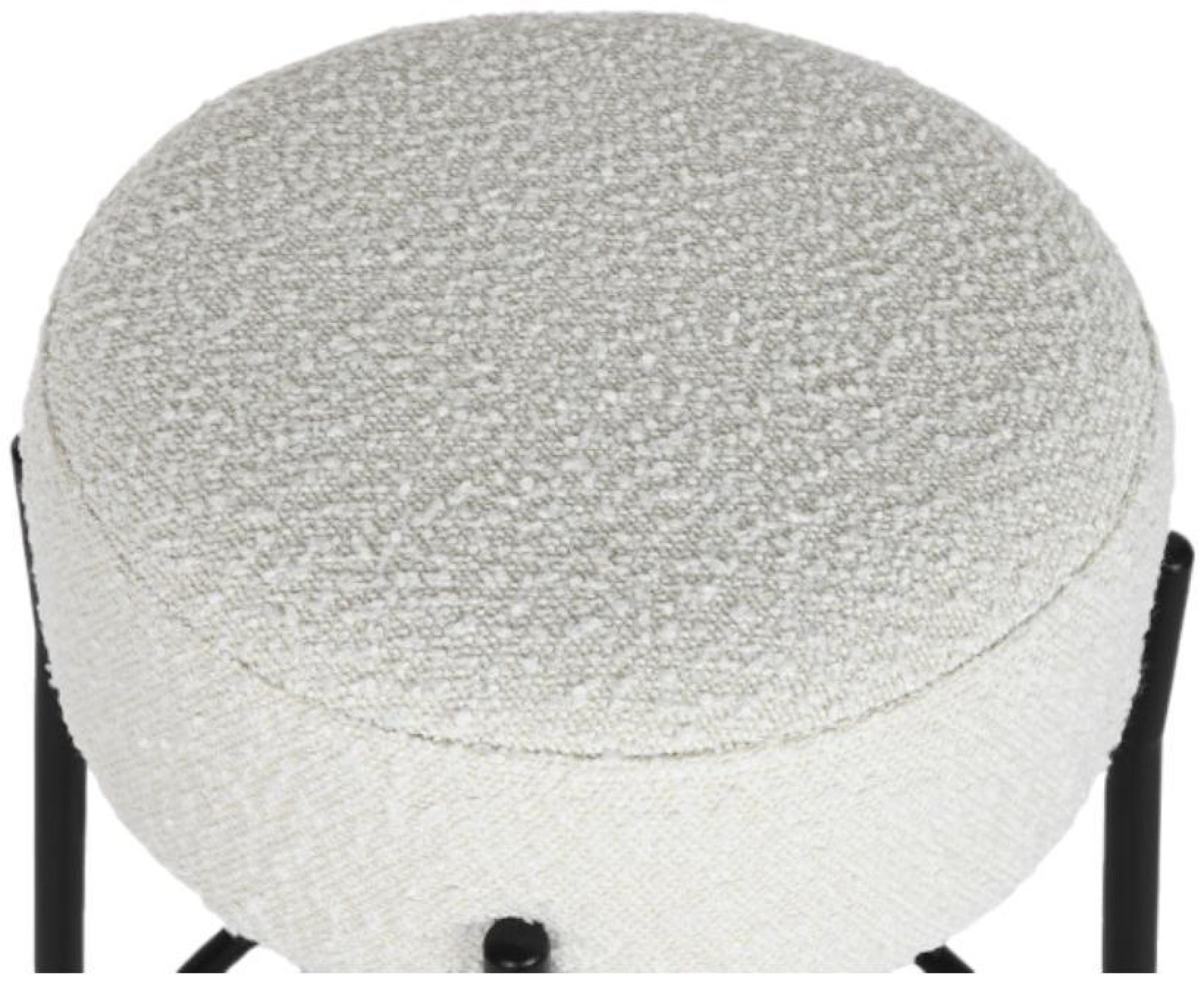 Product photograph of 2 X Scandi White Boucle Fabric Round Barstool from Choice Furniture Superstore.