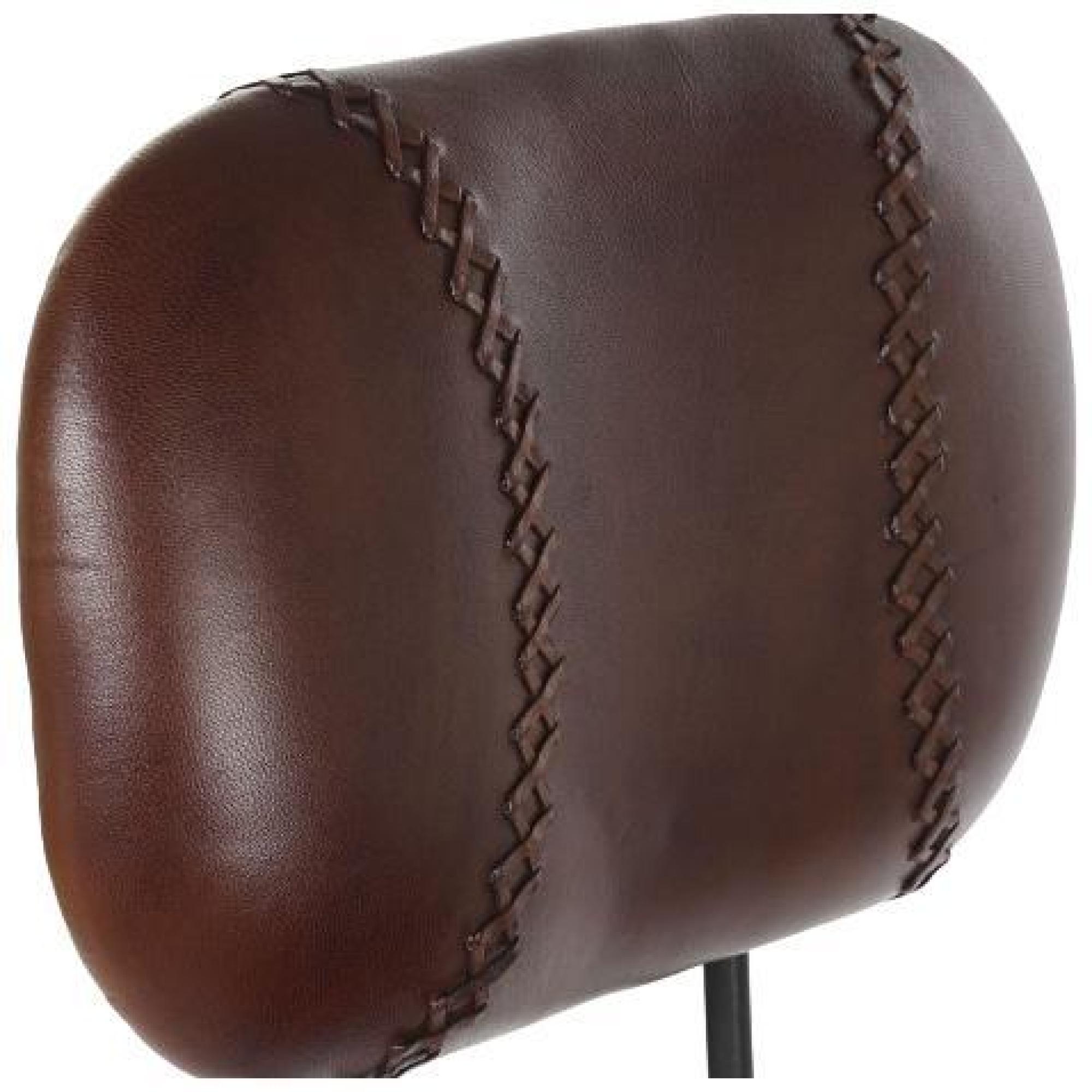 Product photograph of Dark Brown Leather Bicycle Barstool With Back from Choice Furniture Superstore.