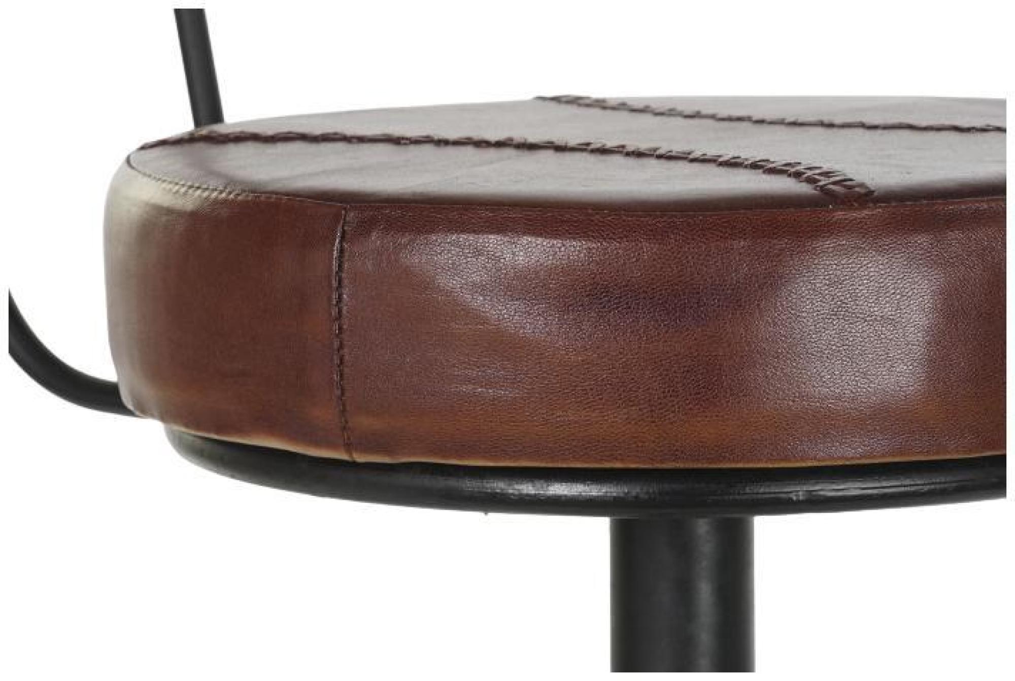 Product photograph of Dark Brown Leather Bicycle Barstool With Back from Choice Furniture Superstore.