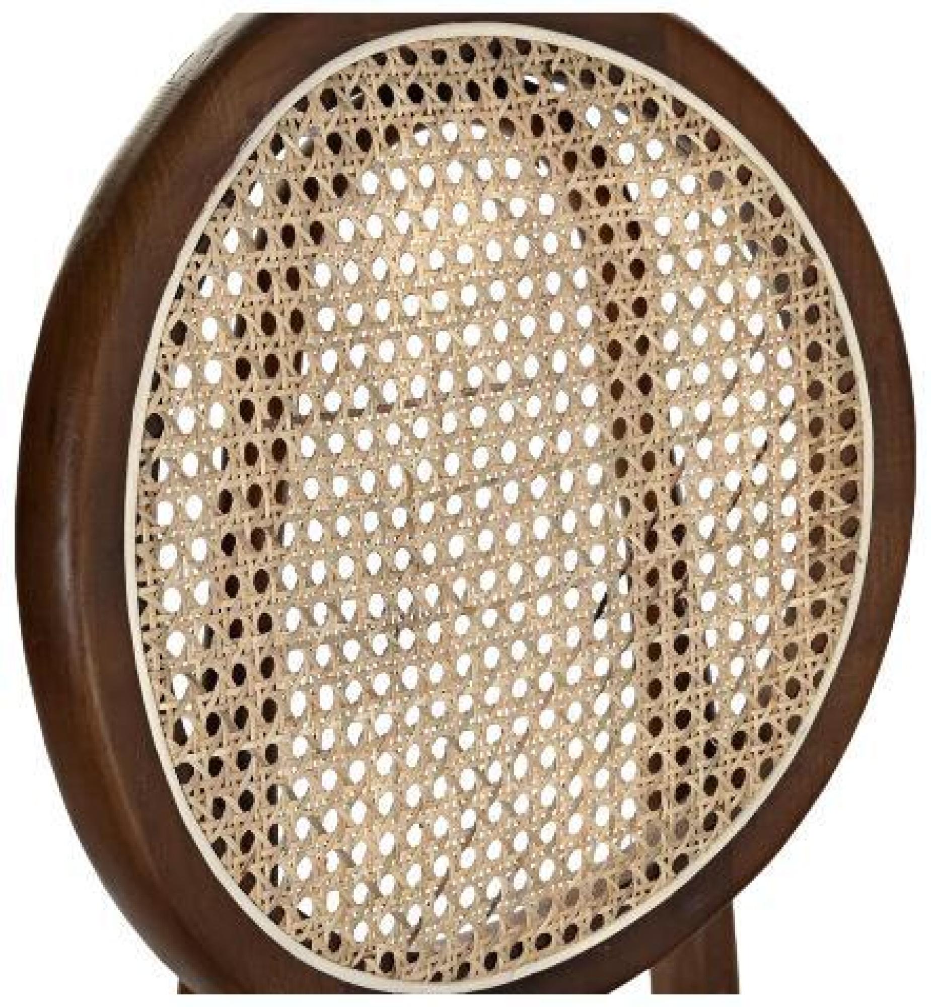 Product photograph of Vintage Dark Brown Elm Wood And Rattan Barstool With Back from Choice Furniture Superstore.