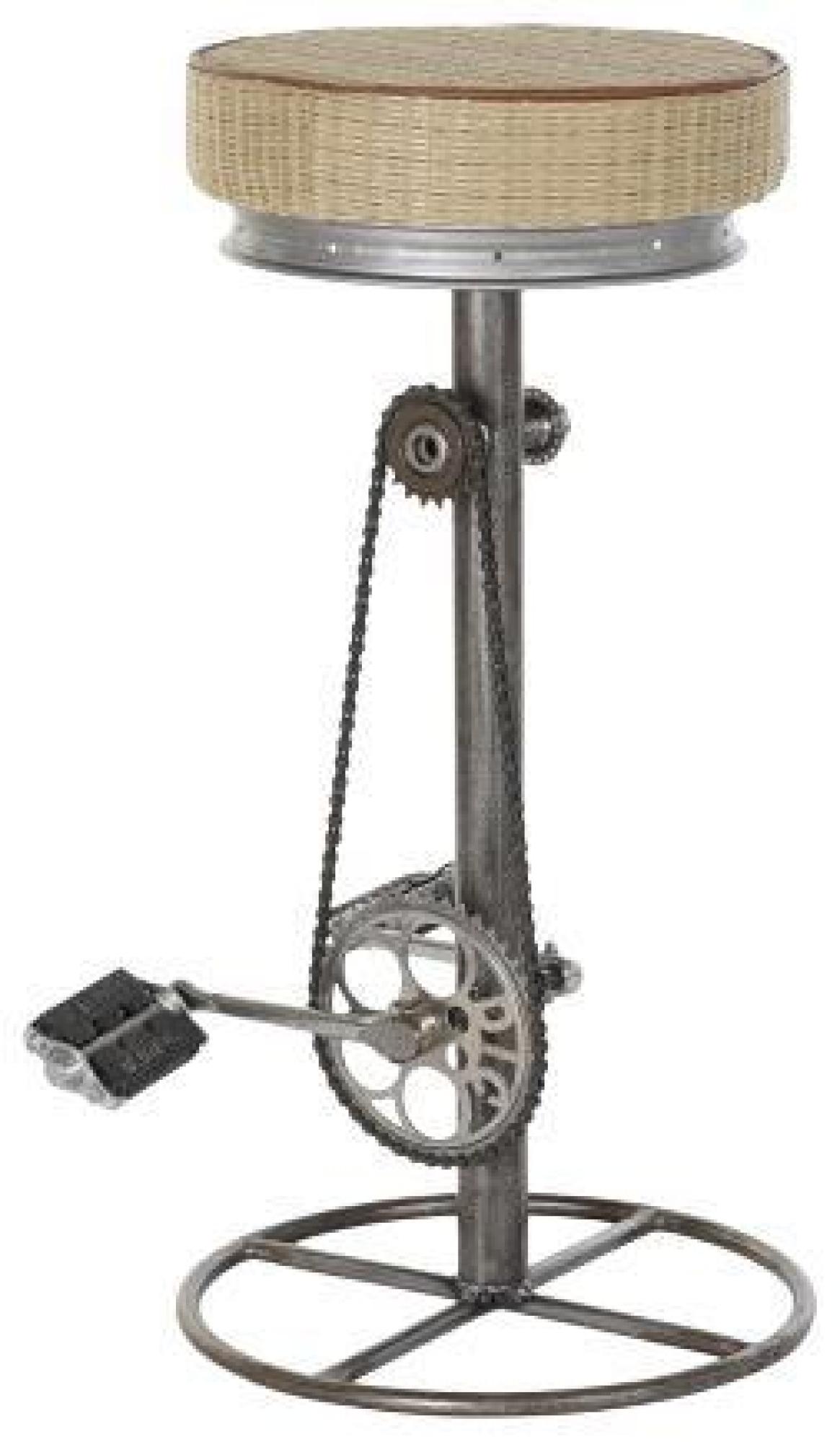 Product photograph of Light Brown And Rattan Bicycle Round Barstool from Choice Furniture Superstore.