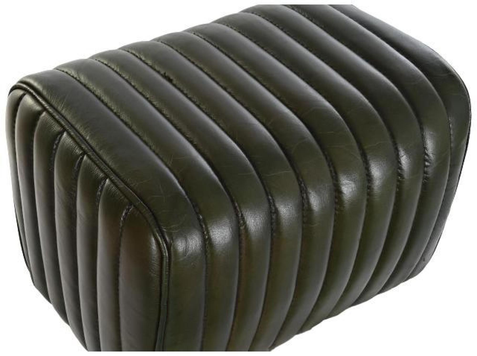 Product photograph of Dark Green Leather Stool from Choice Furniture Superstore.