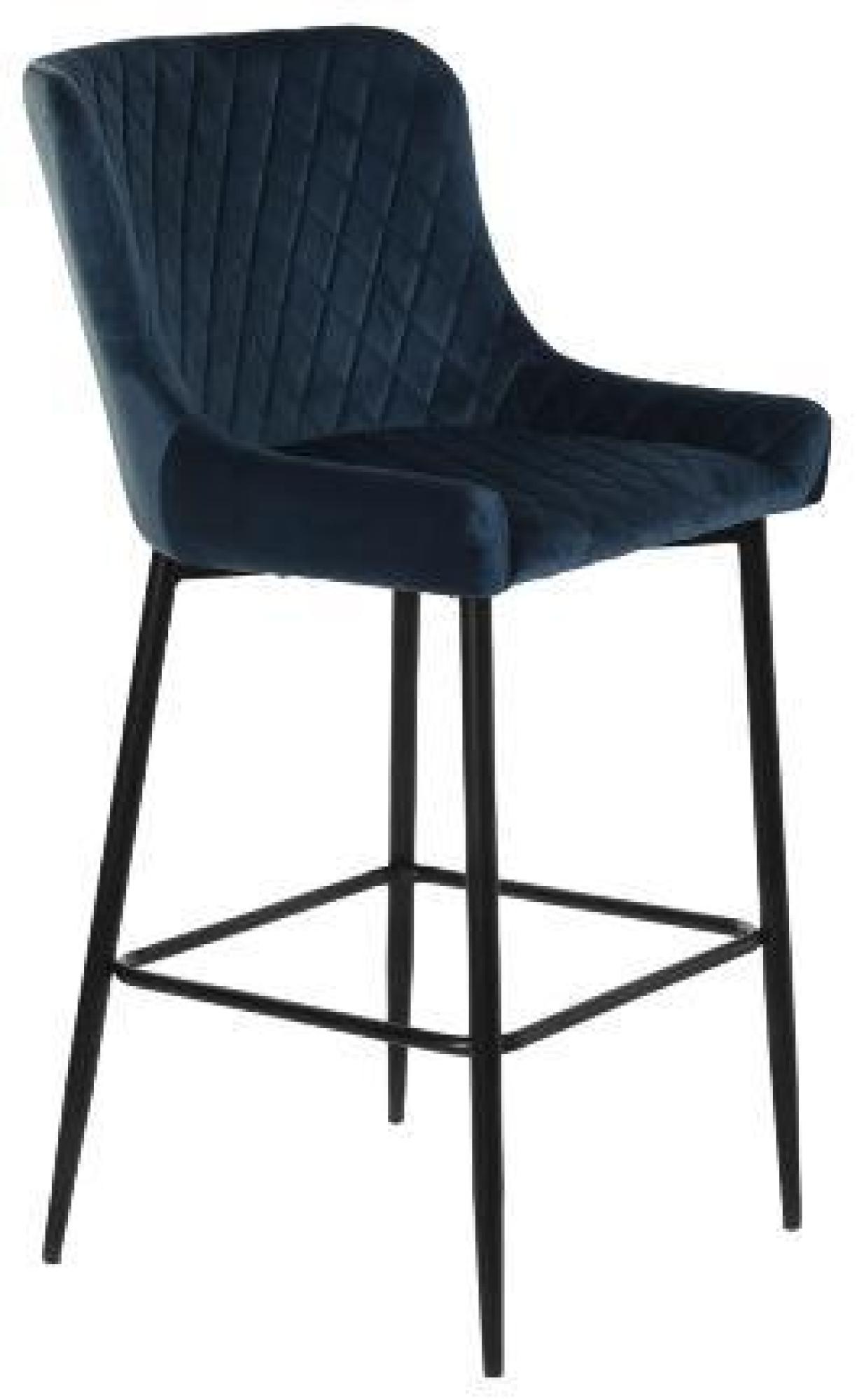 Product photograph of Modern Navy Blue Fabric Barstool With Back from Choice Furniture Superstore.