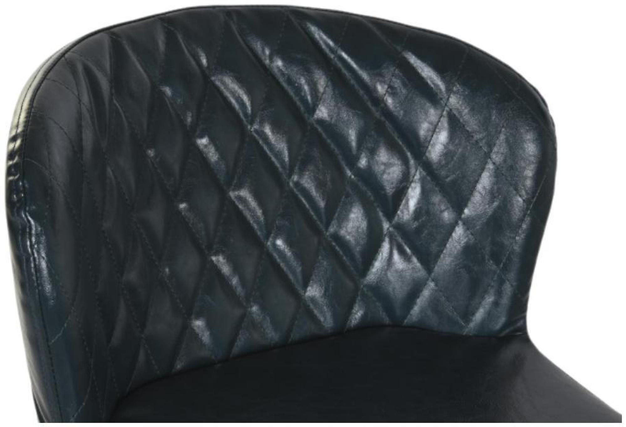 Product photograph of 2 X Vintage Dark Blue Faux Leather Barstool With Back from Choice Furniture Superstore.