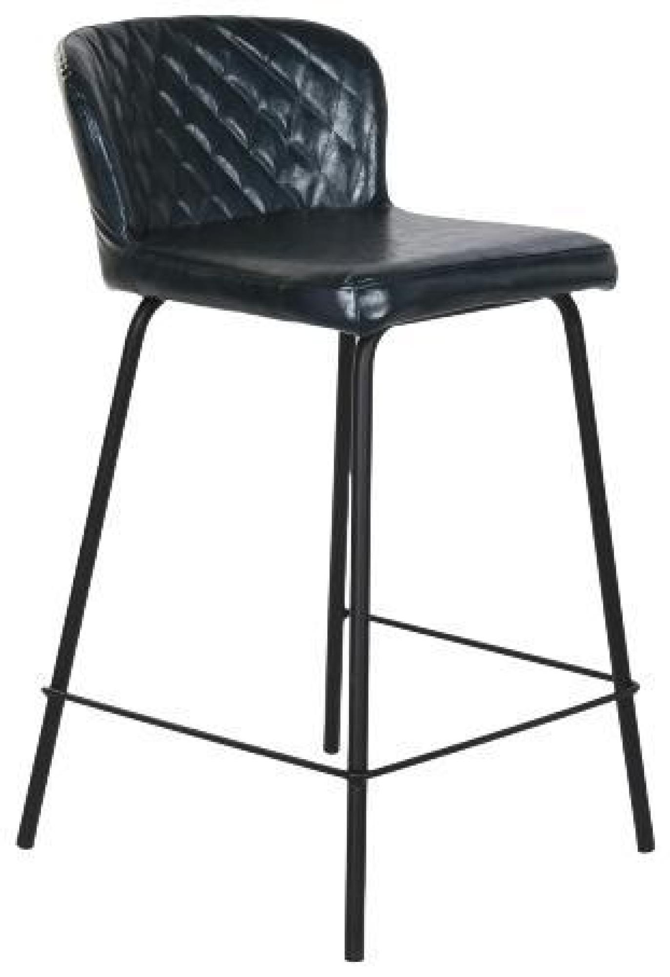 Product photograph of 2 X Vintage Dark Blue Faux Leather Barstool With Back from Choice Furniture Superstore.