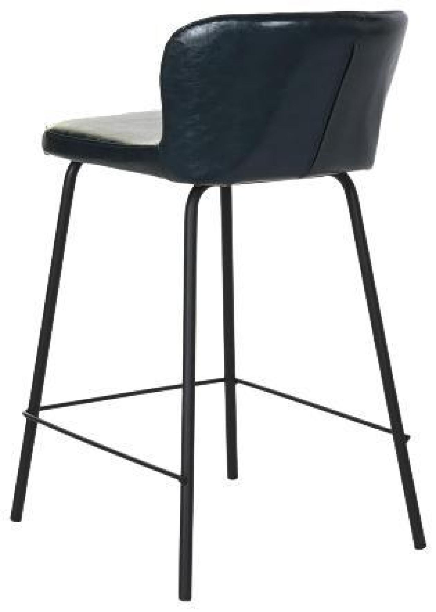 Product photograph of 2 X Vintage Dark Blue Faux Leather Barstool With Back from Choice Furniture Superstore.