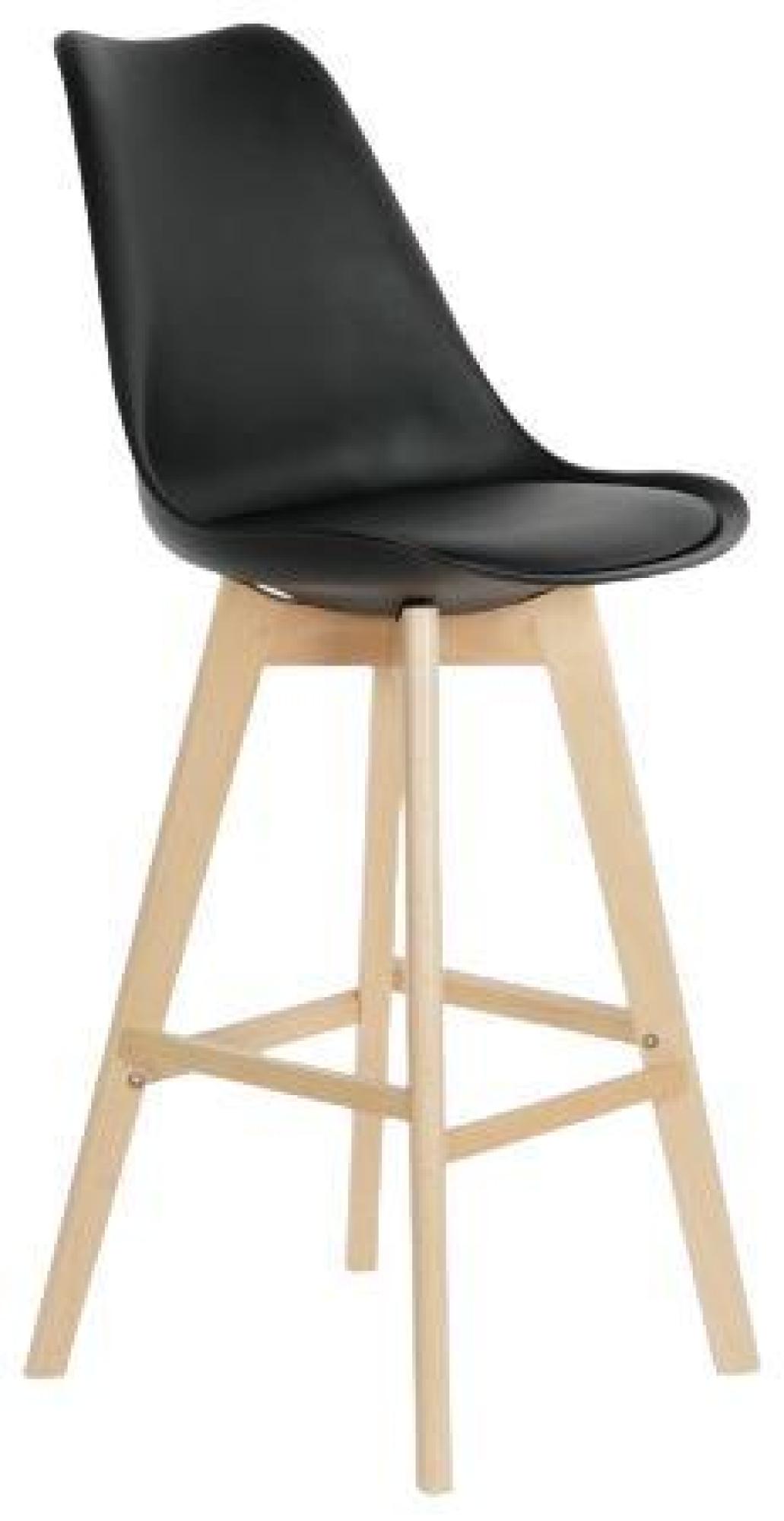 Product photograph of 2 X Scandi Black Faux Leather Barstool With Back from Choice Furniture Superstore.