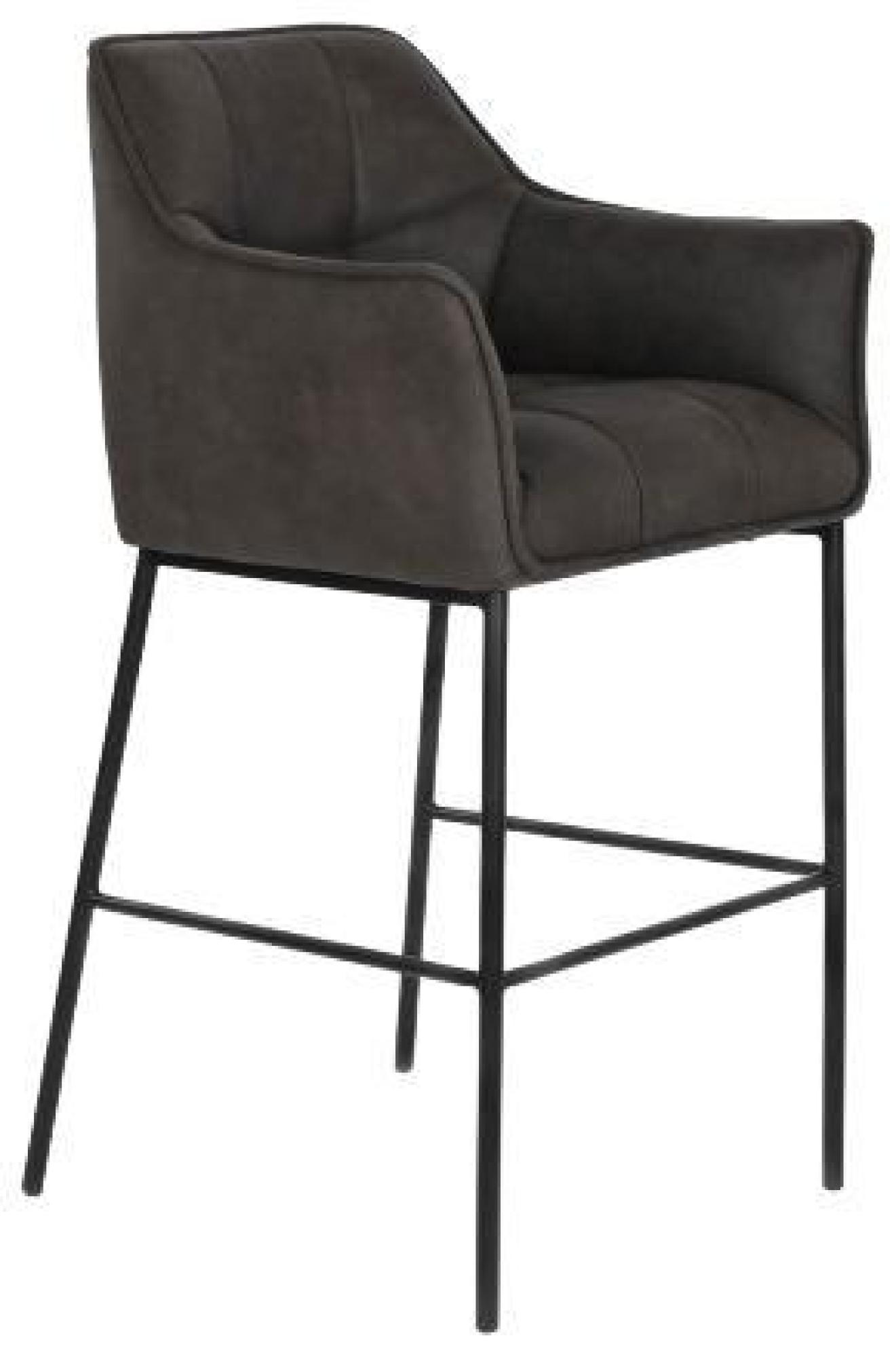 Product photograph of Loft Dark Brown Fabric Barstool With Back from Choice Furniture Superstore.