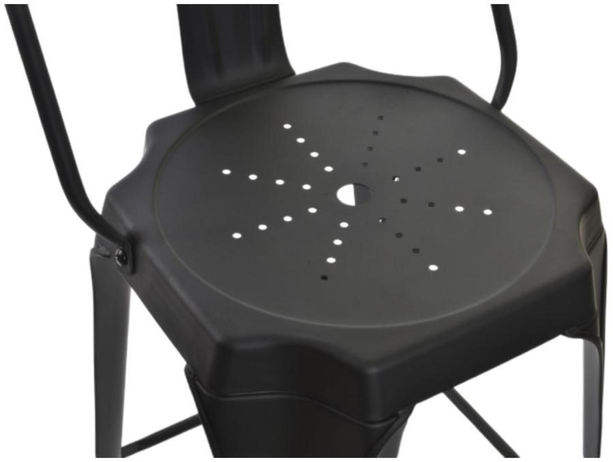 Product photograph of 2 X Tolix Style Industrial Black Metal Barstool With Back from Choice Furniture Superstore.