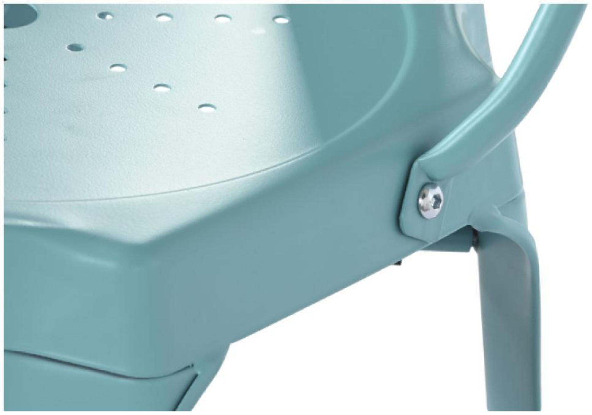 Product photograph of 2 X Tolix Style Industrial Light Blue Metal Barstool With Back from Choice Furniture Superstore.