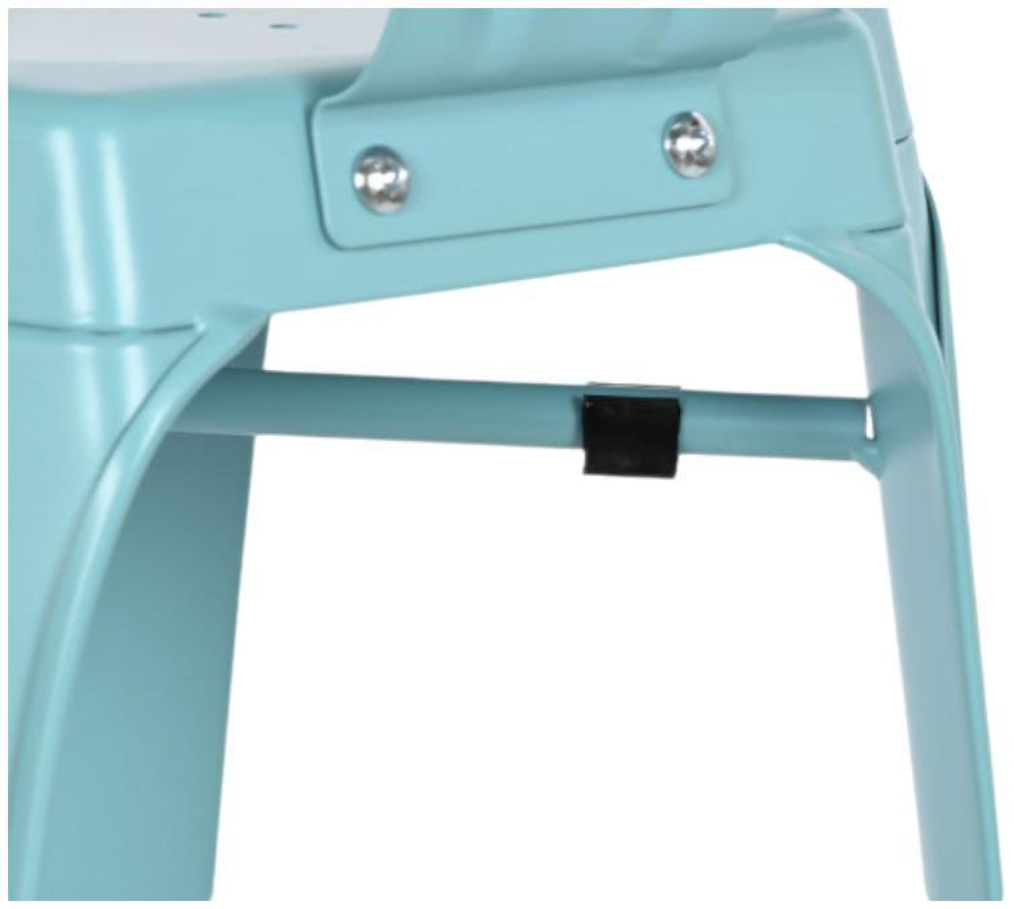 Product photograph of 2 X Tolix Style Industrial Light Blue Metal Barstool With Back from Choice Furniture Superstore.