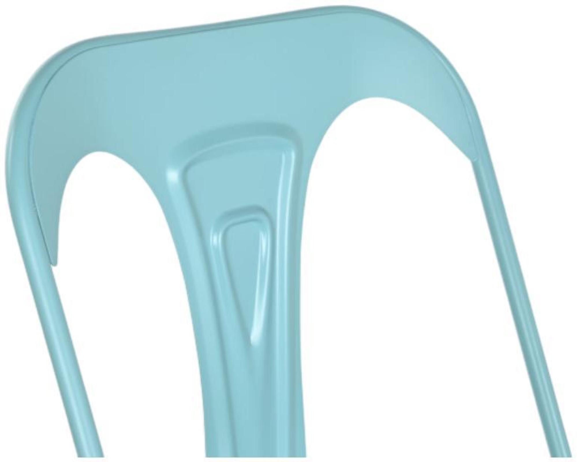 Product photograph of 2 X Tolix Style Industrial Light Blue Metal Barstool With Back from Choice Furniture Superstore.