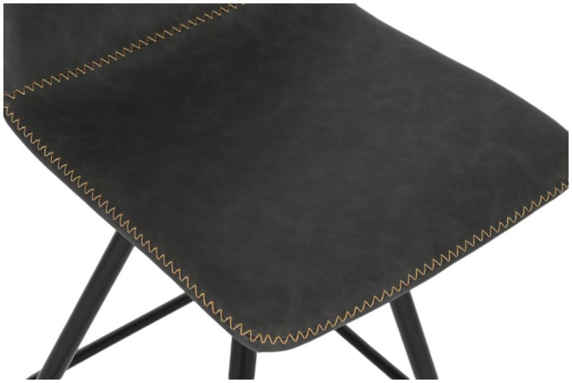 Product photograph of 2 X Dark Grey Faux Leather Barstool With Back from Choice Furniture Superstore.