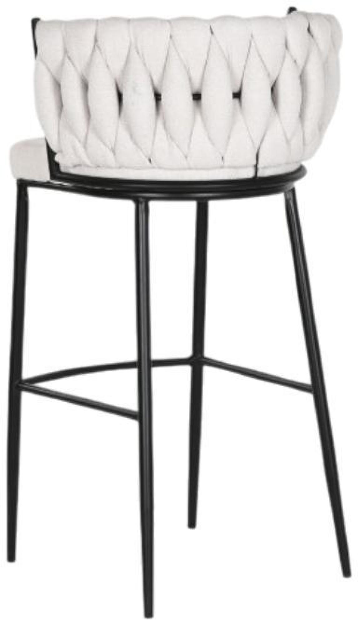 Product photograph of 2 X Modern Beige Fabric Braided Barstool With Back from Choice Furniture Superstore.