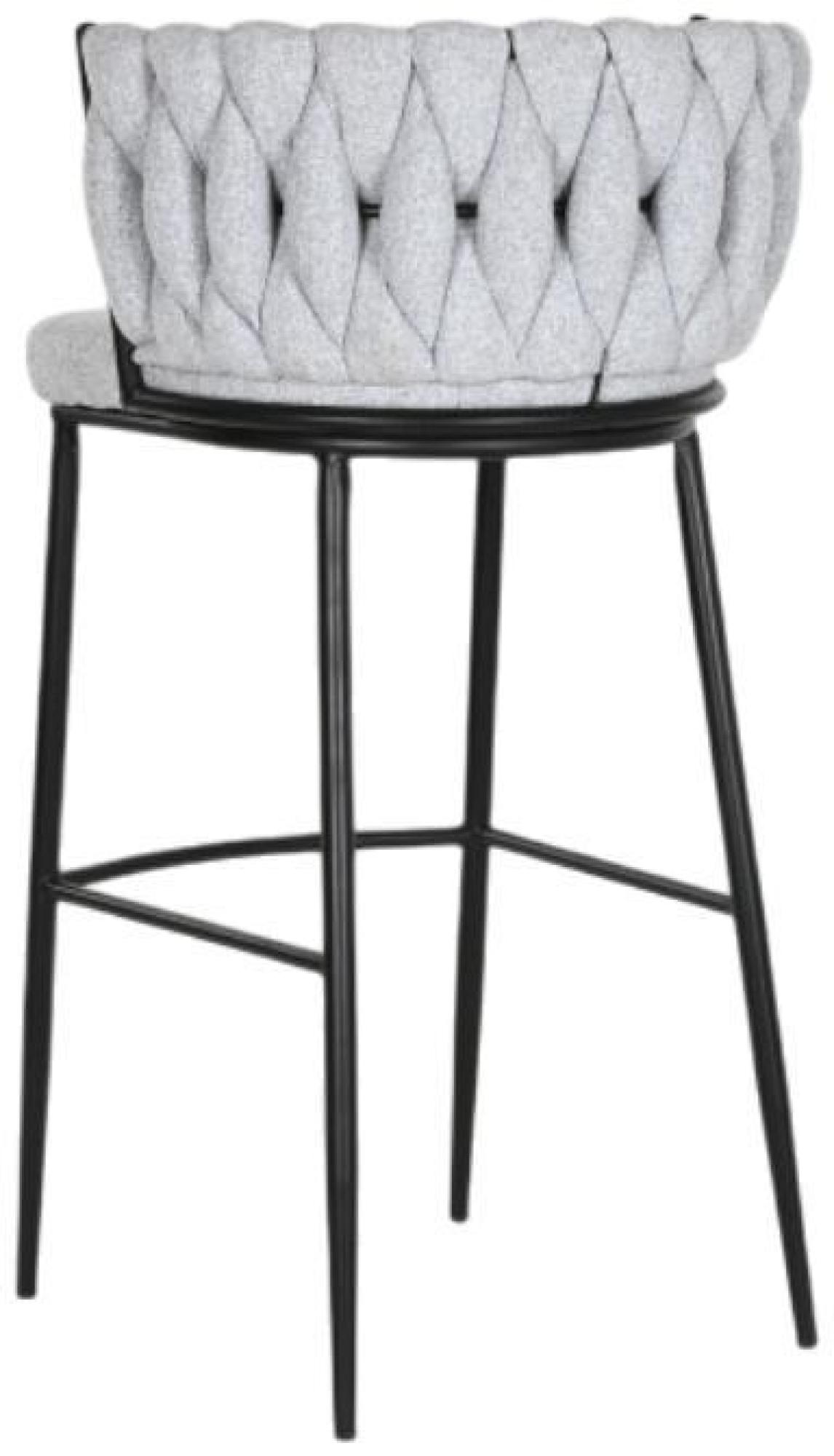 Product photograph of 2 X Modern Grey Fabric Braided Barstool With Back from Choice Furniture Superstore.