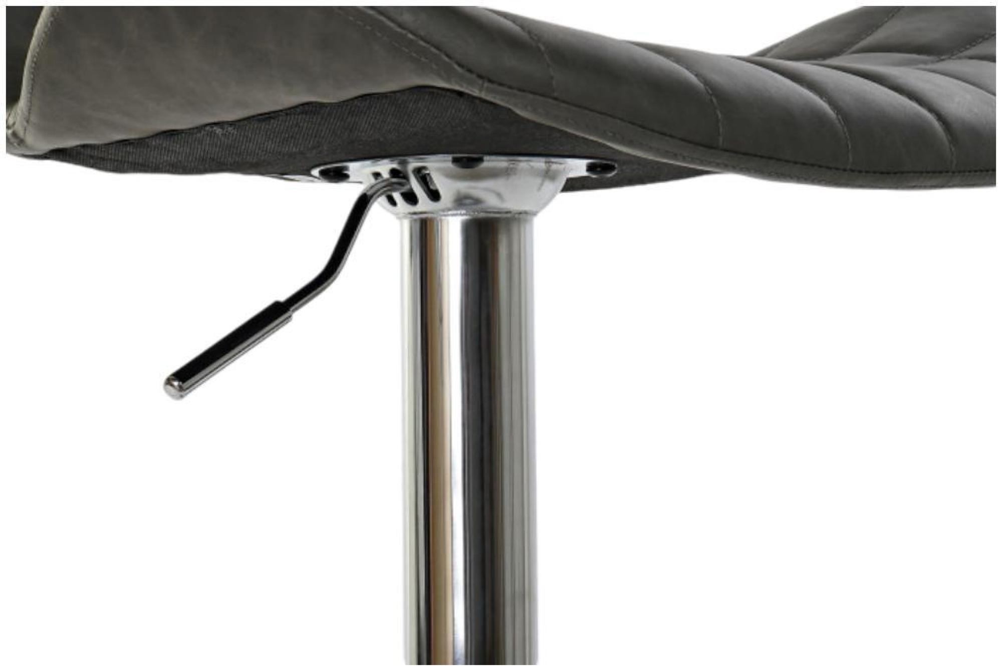Product photograph of Dark Grey Faux Leather Adjustable Barstool With Back from Choice Furniture Superstore.