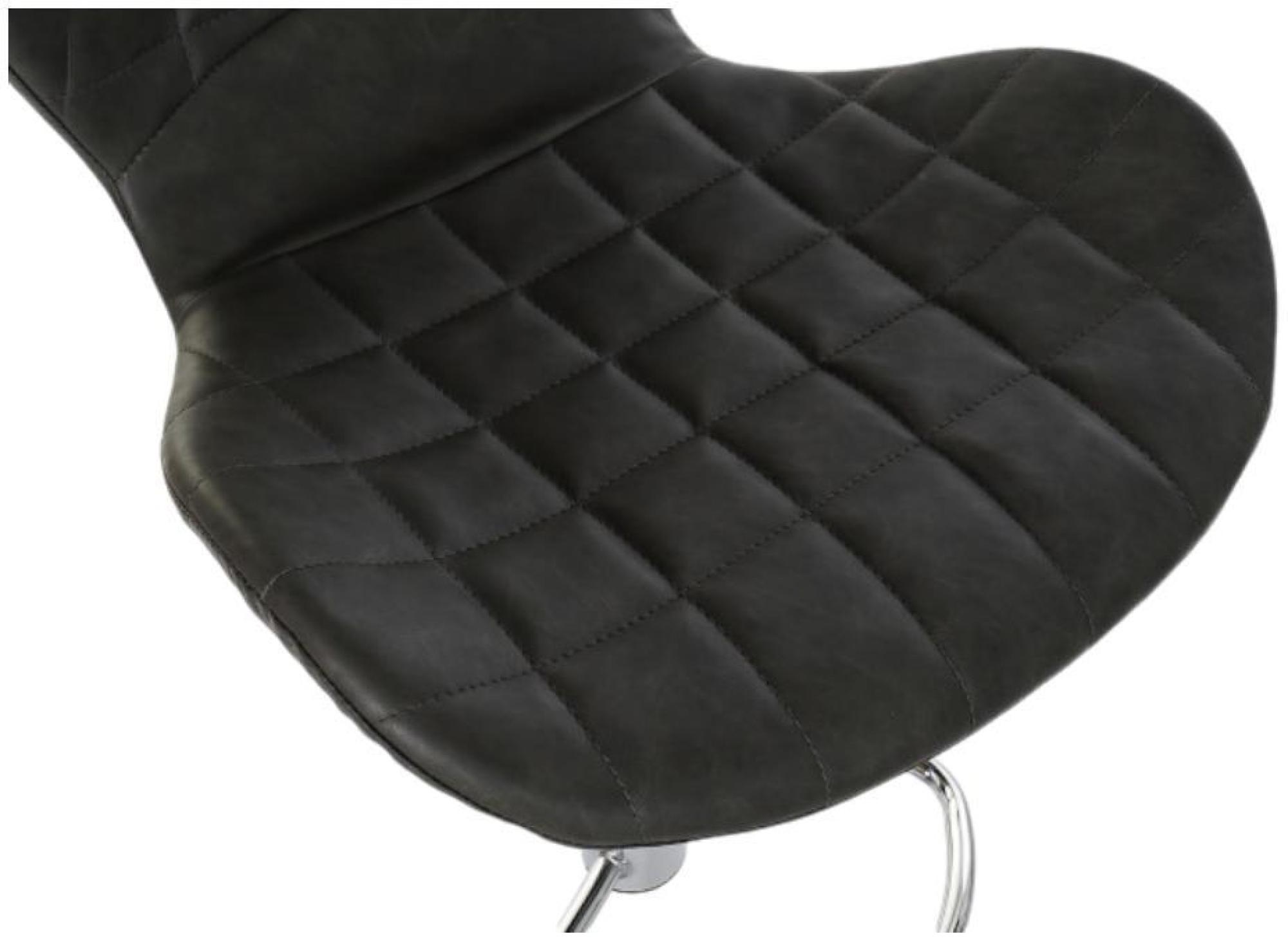 Product photograph of Dark Grey Faux Leather Adjustable Barstool With Back from Choice Furniture Superstore.