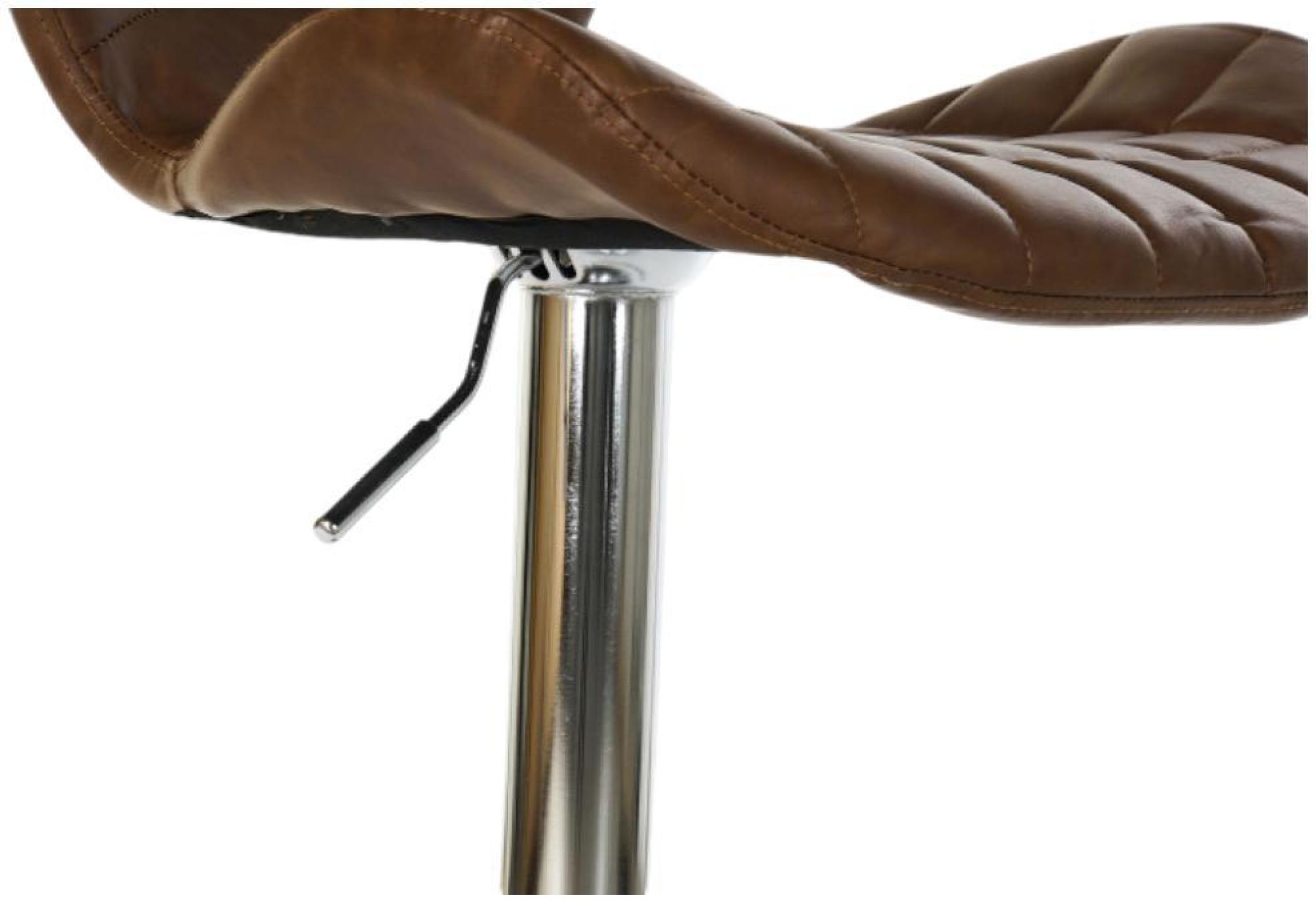 Product photograph of Brown Faux Leather Adjustable Barstool With Back from Choice Furniture Superstore.