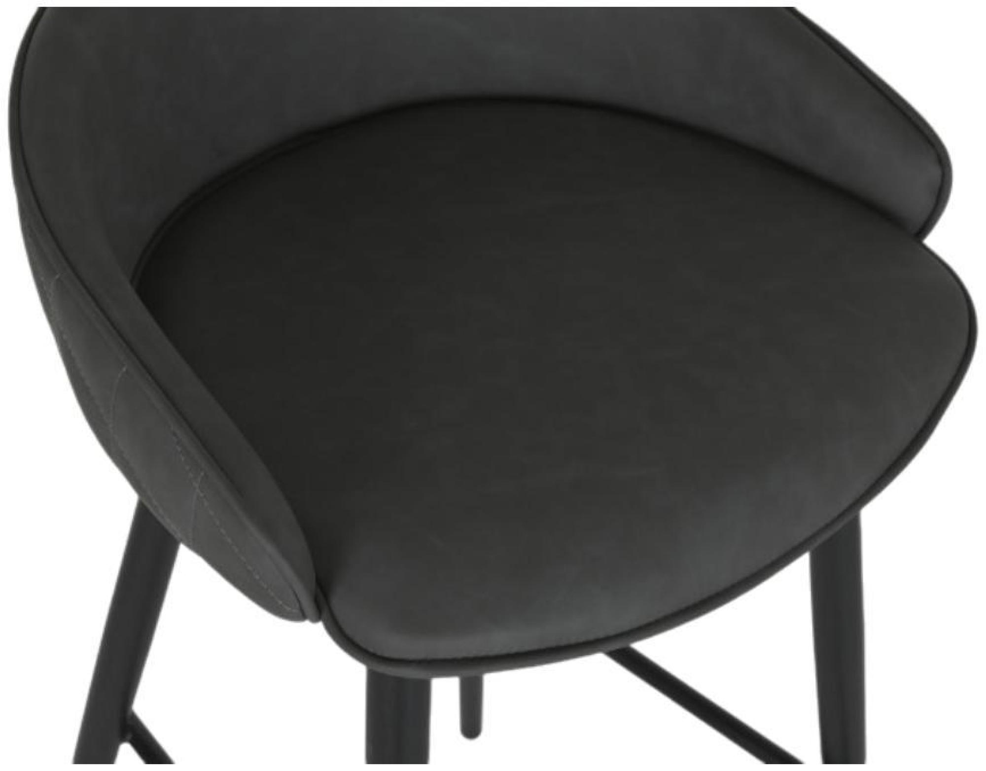 Product photograph of 2 X Vintage Dark Grey Faux Leather Barstool With Low Back from Choice Furniture Superstore.
