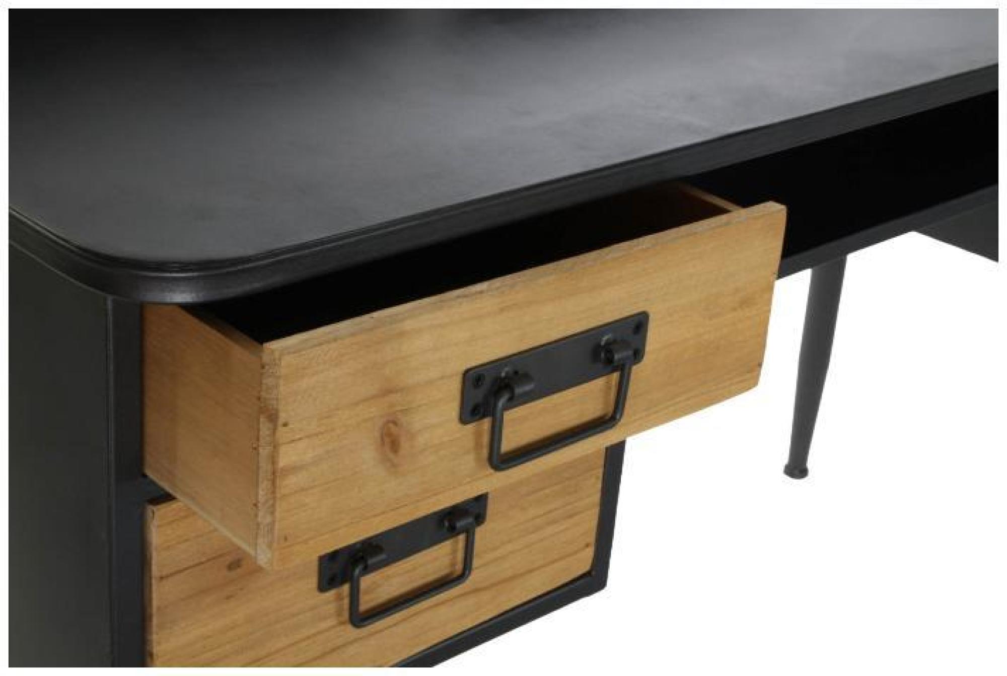 Product photograph of Indo Industrial Style Black Metal 4 Drawer Desk from Choice Furniture Superstore.